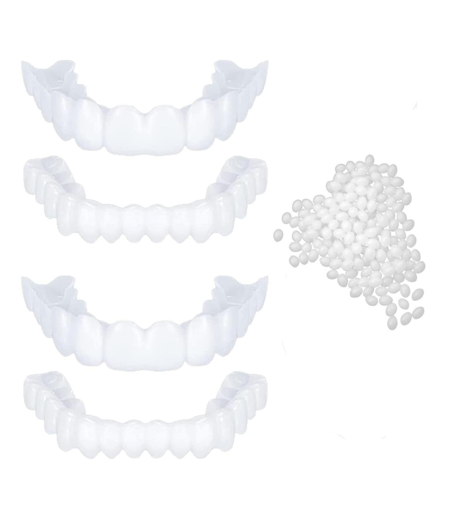 Flipped Warm 2 Pair Veneers Teeth Set - Lightening Dentures for Men & Women | Instant Whitening Alternative - Buy Online on GoSupps.com