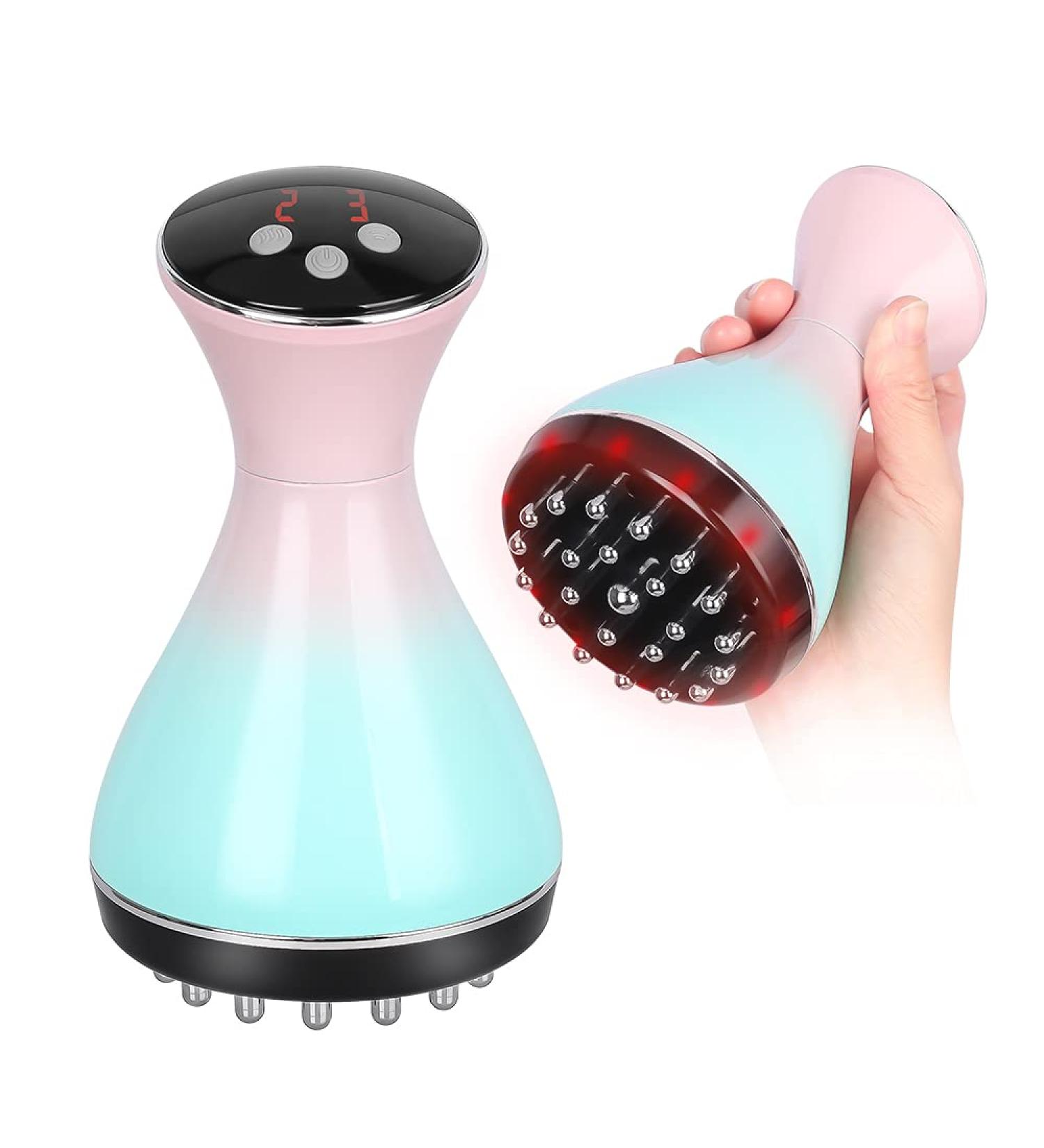 Scienlodic Electronic Micro-Current Dry Brush for Cellulite & Lymphatic Massage | Heating Vibration Handheld Massager - Buy Online on GoSupps.com