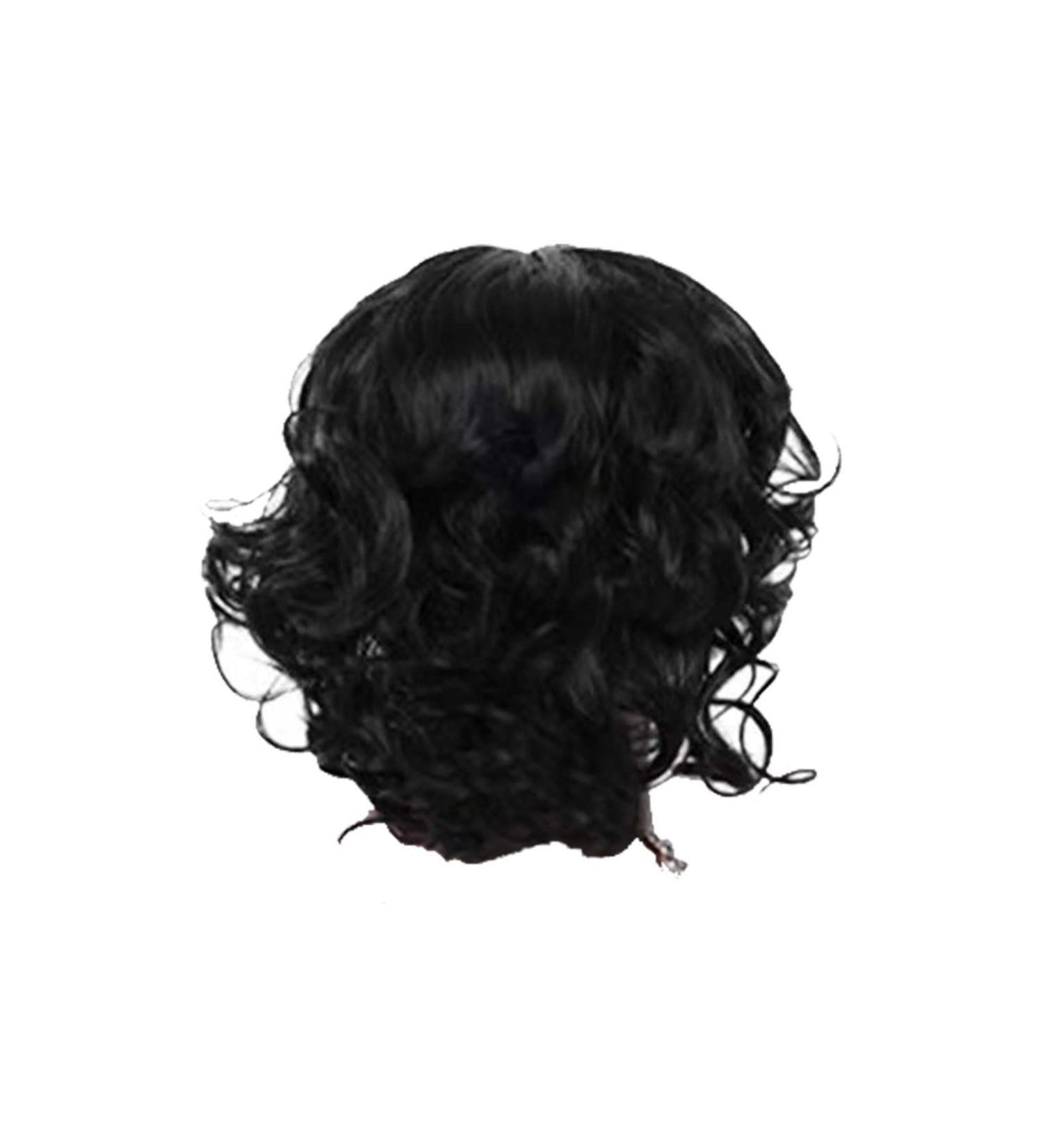 Hair Extensions Ponytail European And American Women's Popular Fashion Large Scalp Women's Short Curly Hair Fiber Headwear Long Curly Wigs for Women Black One Size - Buy Online on GoSupps.com
