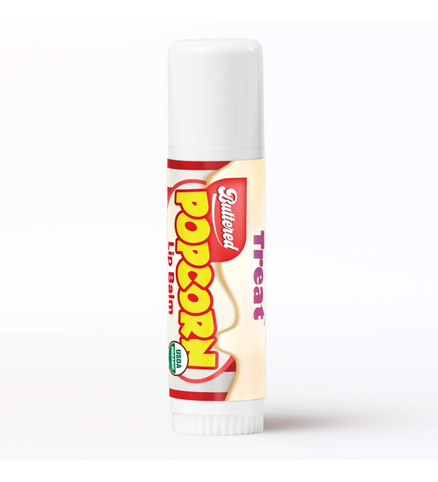 TREAT Jumbo Lip Balm - Organic Cruelty-Free Buttered Popcorn Flavor (0.5 OZ) - International Shipping Available - Buy Online on GoSupps.com