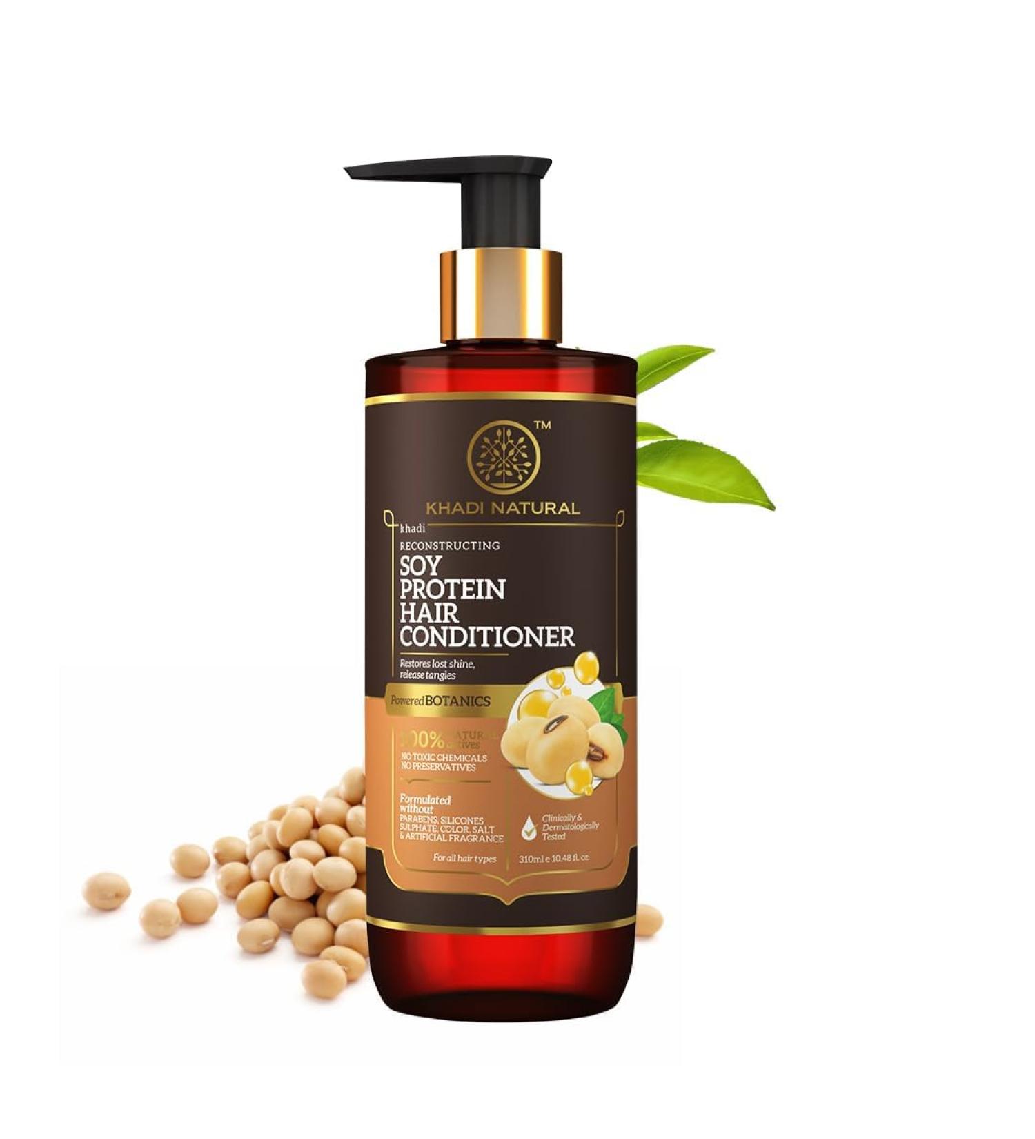 Kha.di Natural Soy Protein Hair Conditioner| Organic Nourishment for Strong| Shiny Hair|Silky Smooth Texture| Suitable for all hair types- POWERED BOTANICS 310 ml - Buy Online on GoSupps.com