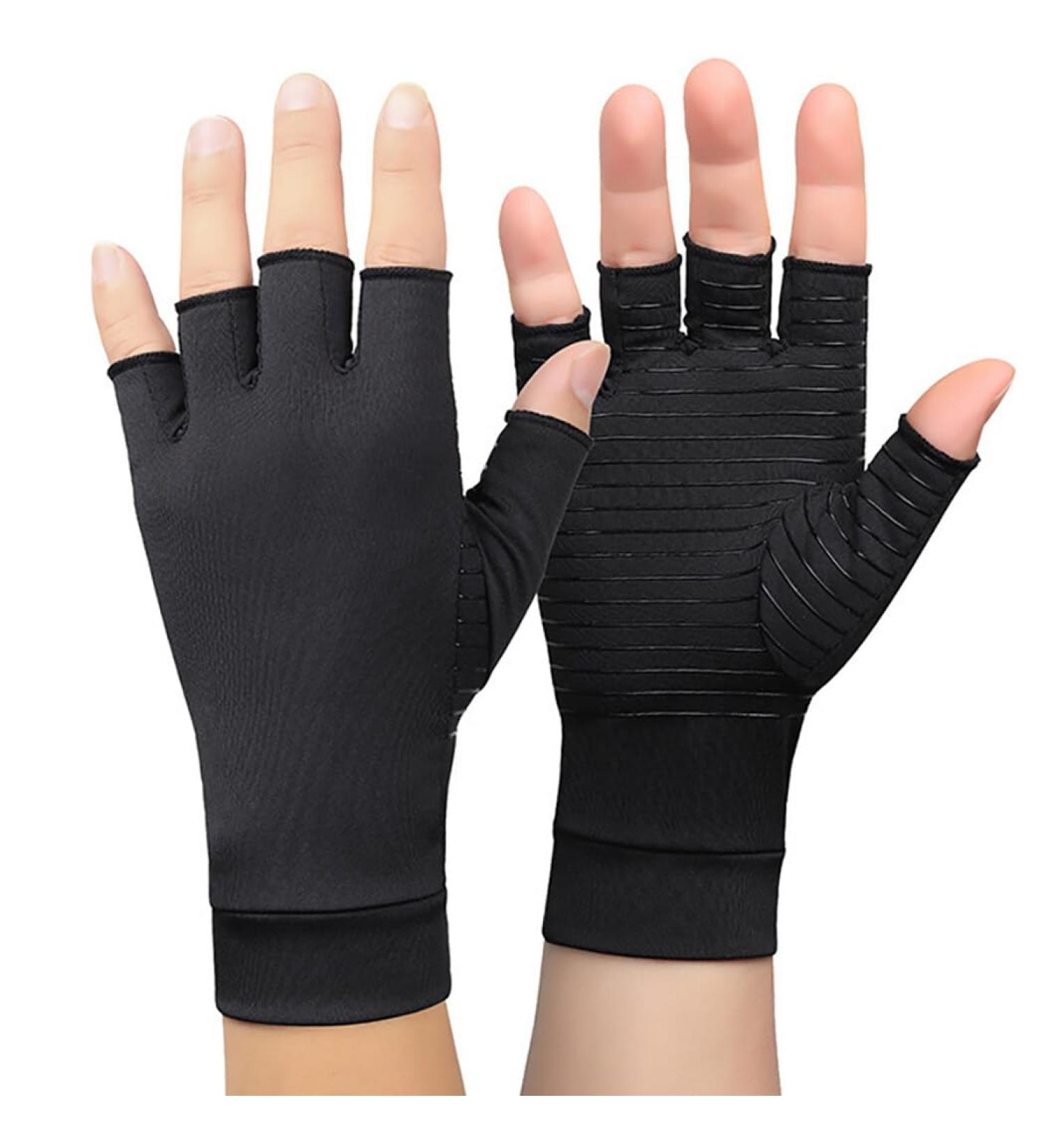 Carpal Tunnel Fingerless Gloves - Nonslip Hand Discomfort Comfort Cotton Arthritis Gloves Soft & Breathable