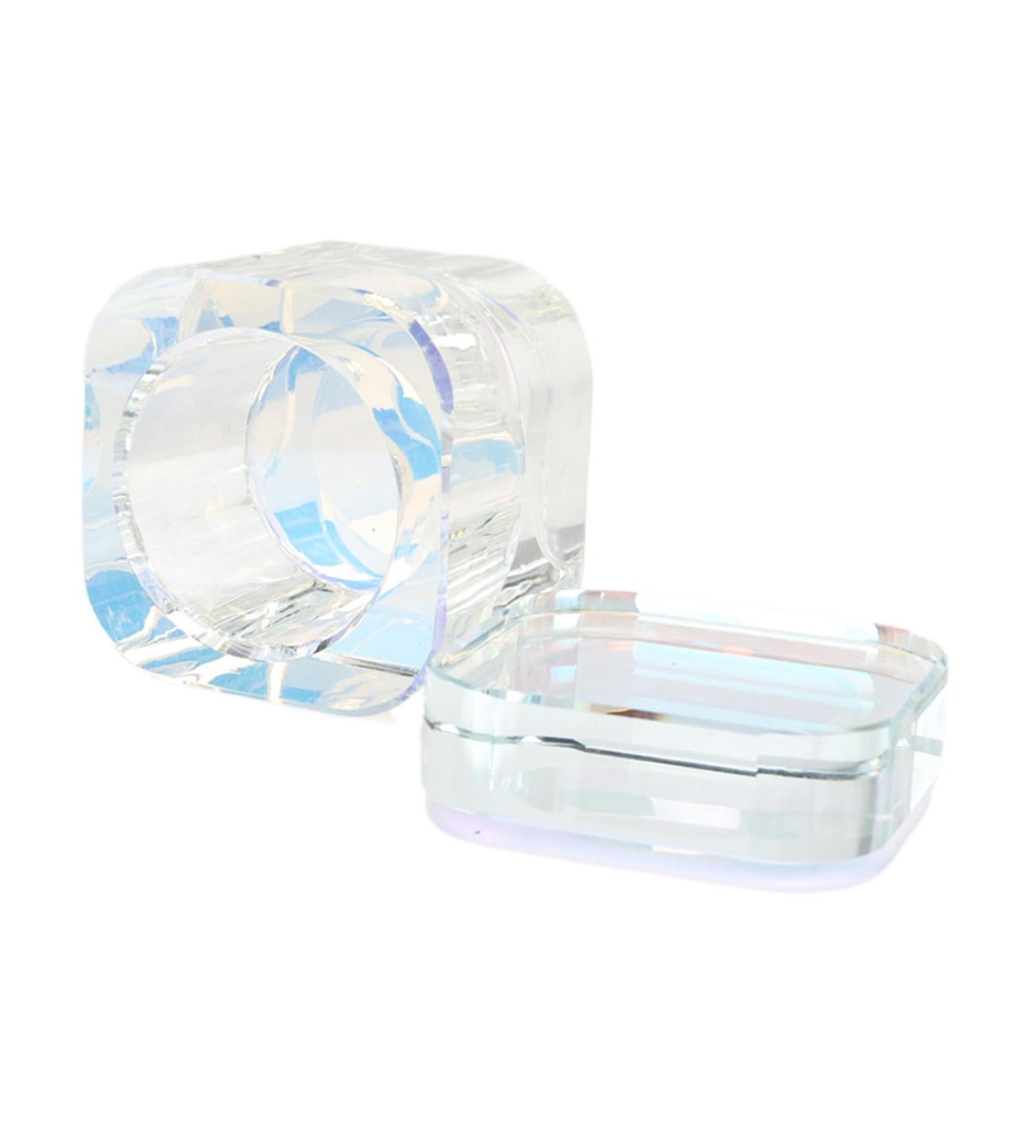 Glass Crystal Dappen Dish With Lid Bowl Cups Tools Clear Equipment For Mixing Liquids Powder Ab Color - Buy Online on GoSupps.com