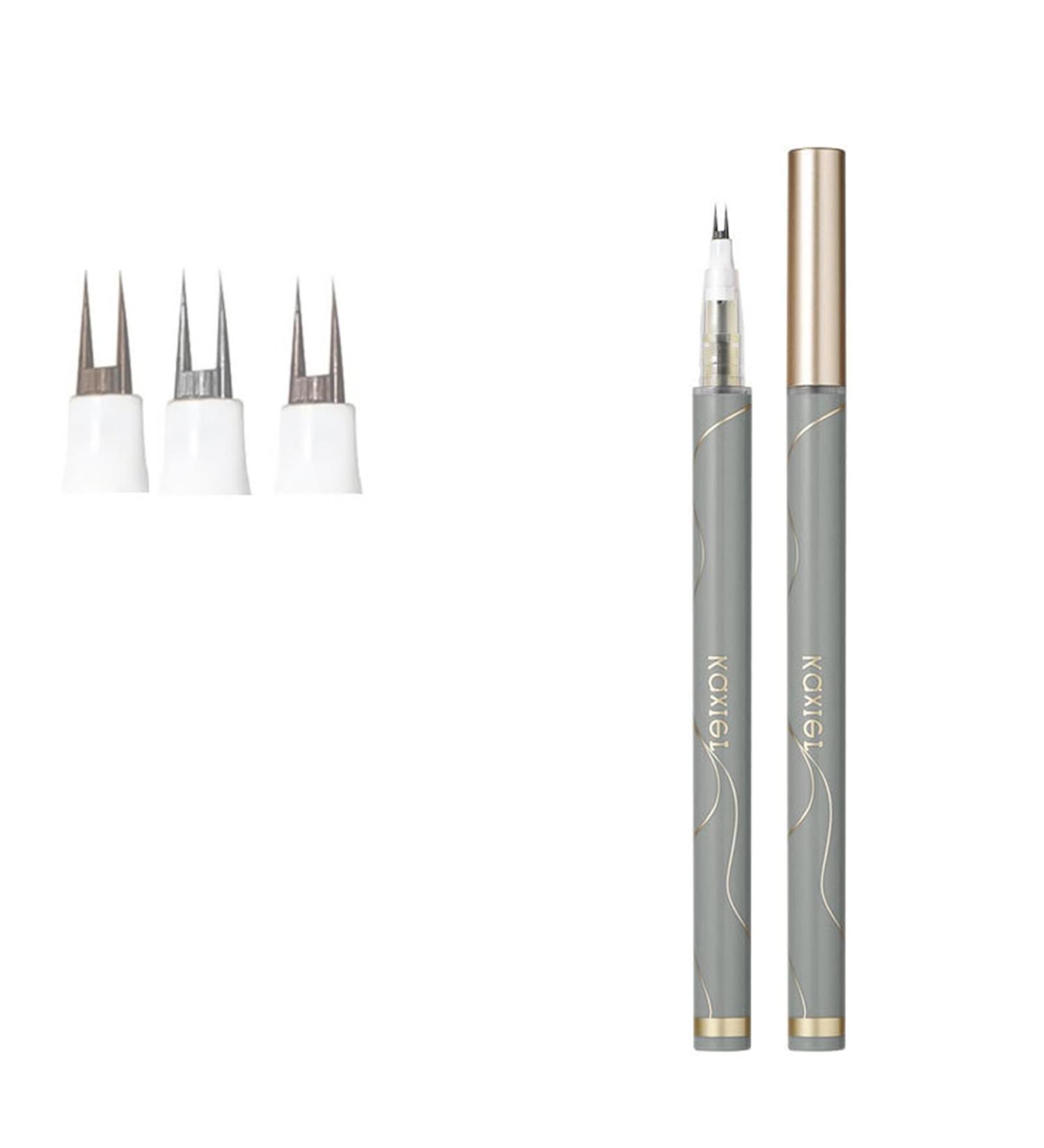 Double Tip Lower Eyelash Pencil 2024 Upgraded 3D Waterproof 2 Tip Eyelash Pen Eye Liner Liquid Eyeliner with Micro Fork Tip for Girls Women Natural Makeup Fine Stroke Eyebrow Pencil (#1) - Buy Online on GoSupps.com