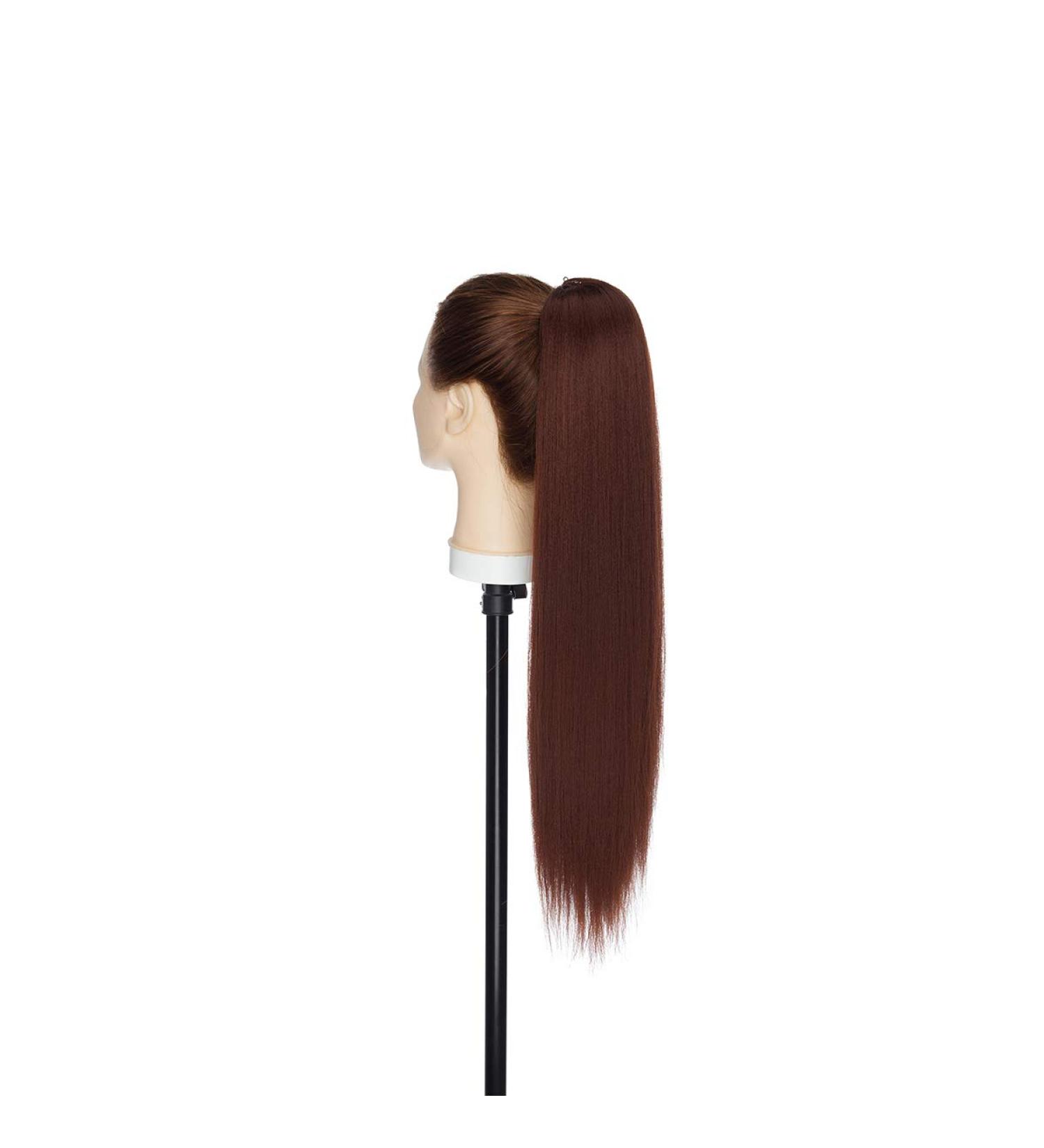 S-noilite Long Ponytail Extension with drawstring clip in ponytail extensions Synthetic hair extensions hairpieces for Women 22 inch Dark Auburn - Buy Online on GoSupps.com