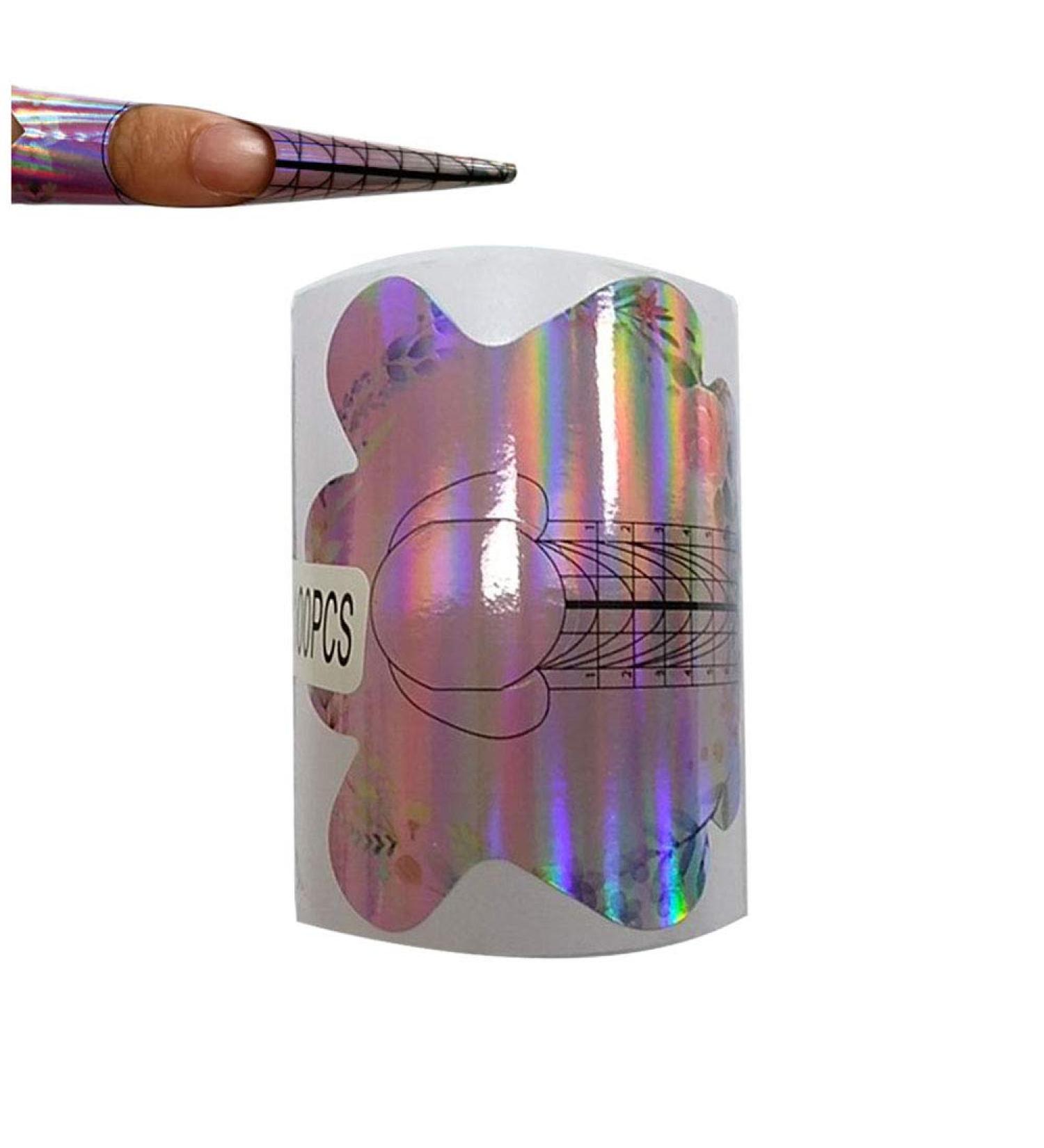 Beautyleader 100PCS Holographic Nail Art Extension Tips Acrylic Nail/UV GEL Nail Form Guide Stickers Nail Art Equipment for Salon - Buy Online on GoSupps.com
