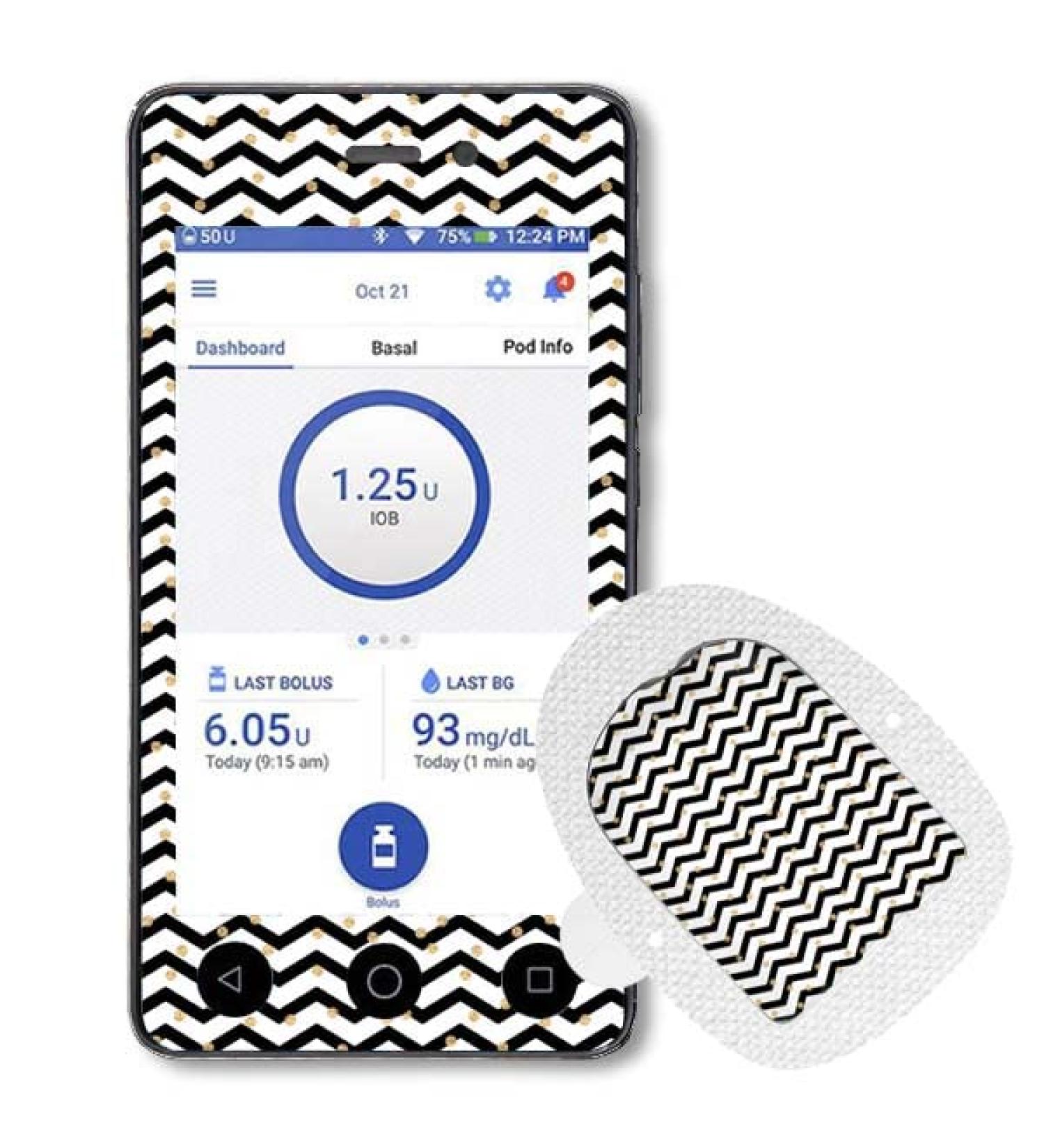 Diasticker | Golden Dots Omnipod Dash Sticker & Decal - Perfect for Your Insulin Pump - Buy Online on GoSupps.com