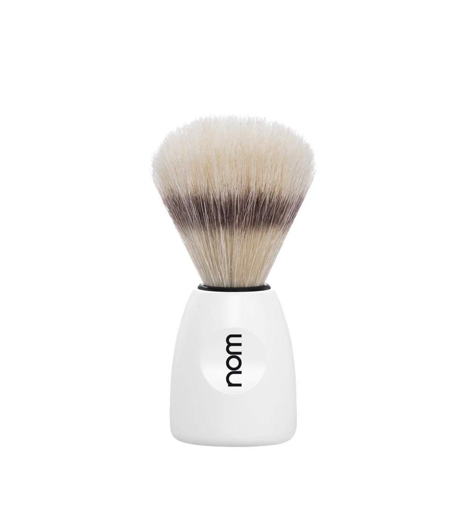 nom LASSE shaving brush natural bristles white Natural Bristle . White