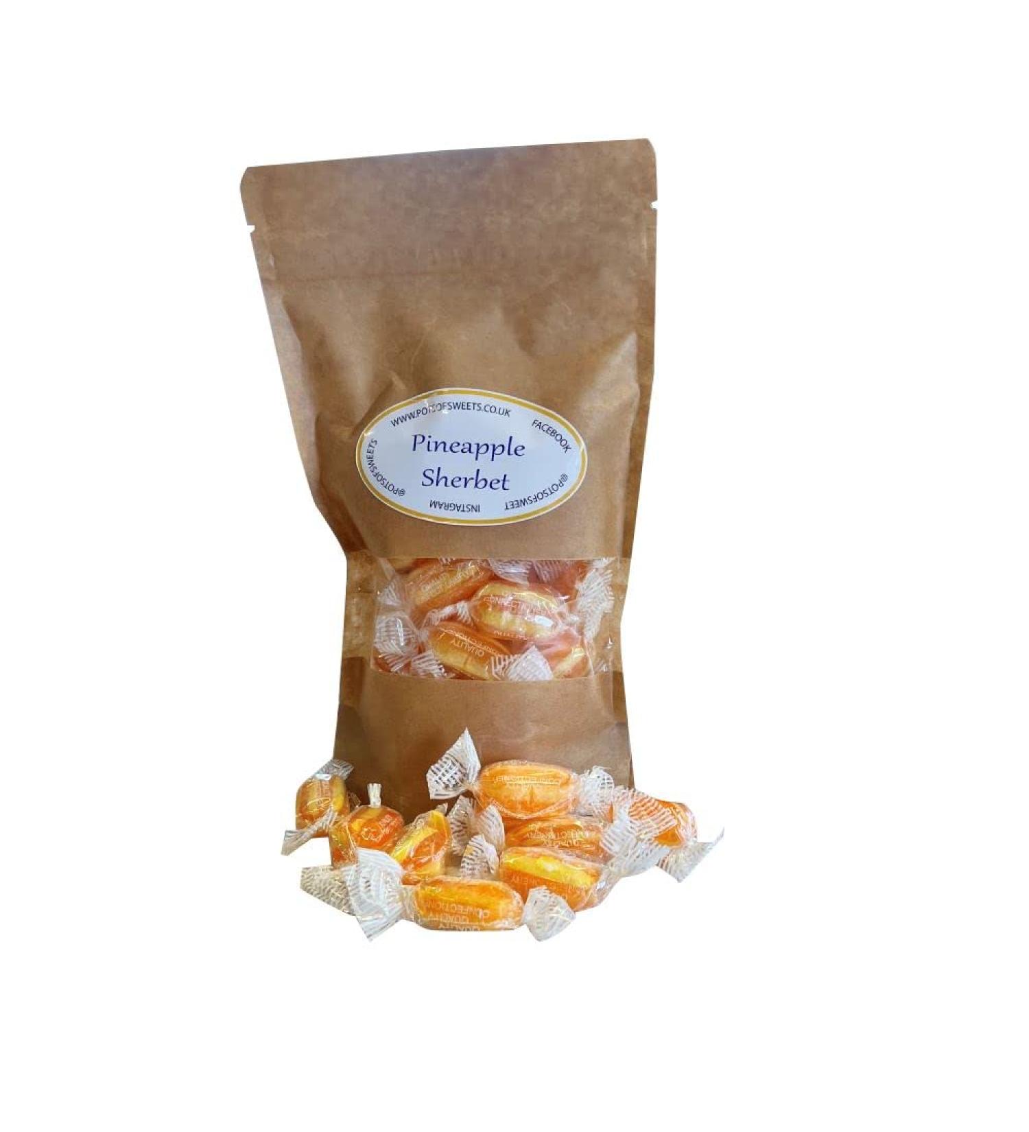 Personalized Customise With Your Own Message or Image 250g Pouch of Individually Stockleys Wrapped Sherbet Pineapple Sweets - Buy Online on GoSupps.com