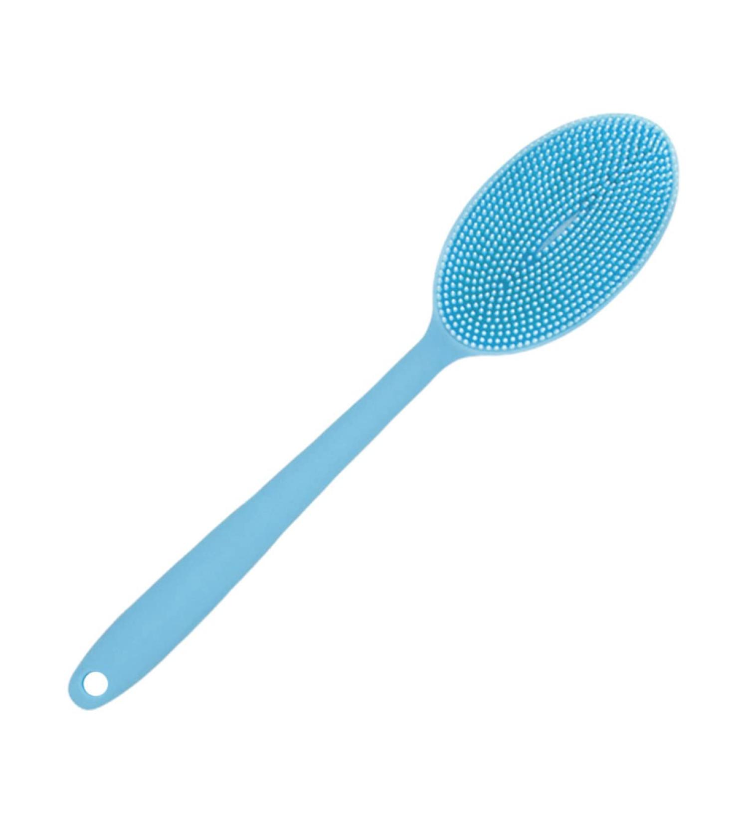 Silicone Body Brush Exfoliating Shower Scrubber - Blue - Buy Online on GoSupps.com