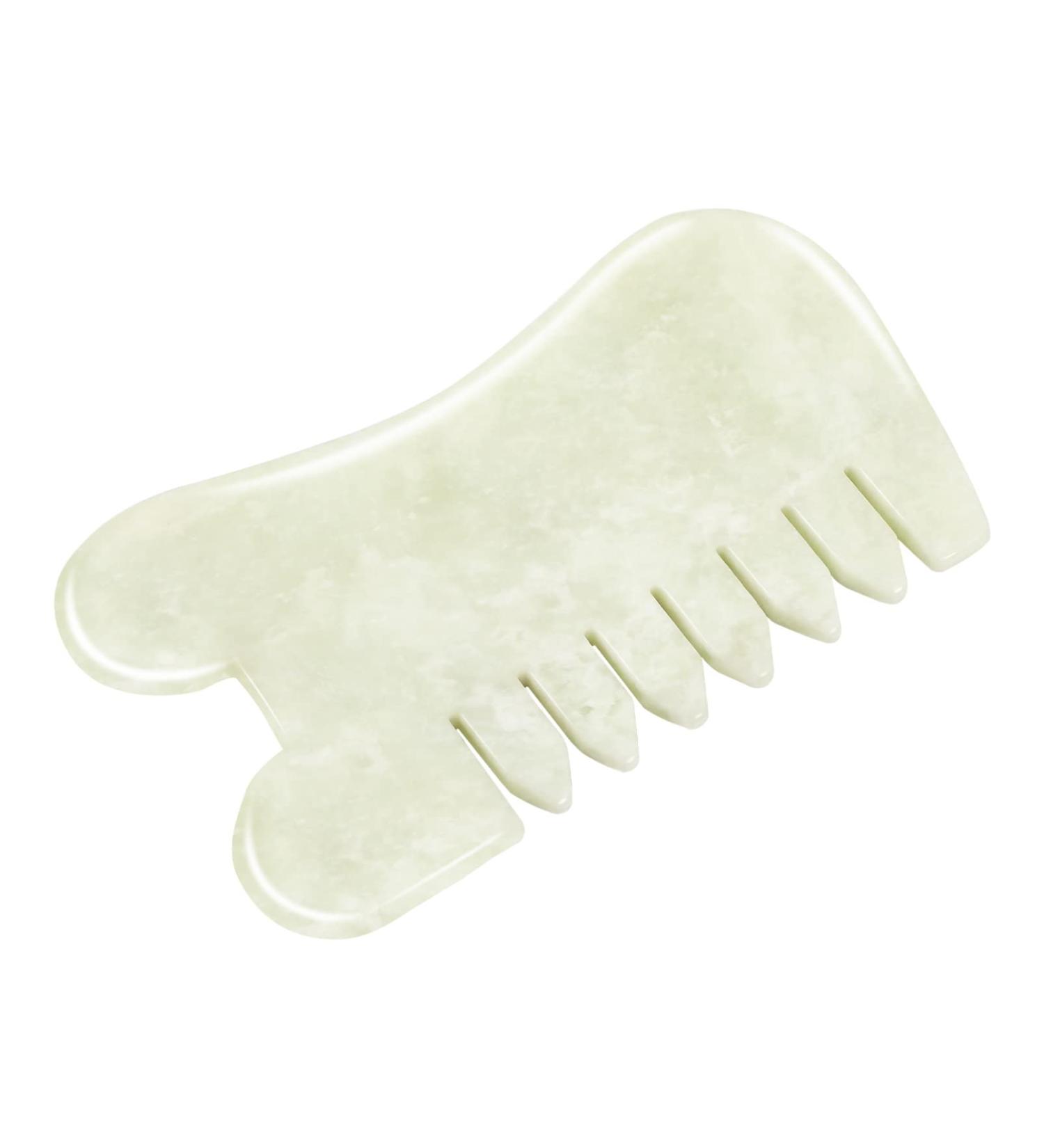 SUPVOX 1pc Gua Sha Facial Massage Tool - Jade Scraping Plate for Face & Scalp - Chinese Massage Comb - 9.0x5.5cm - Buy Online on GoSupps.com