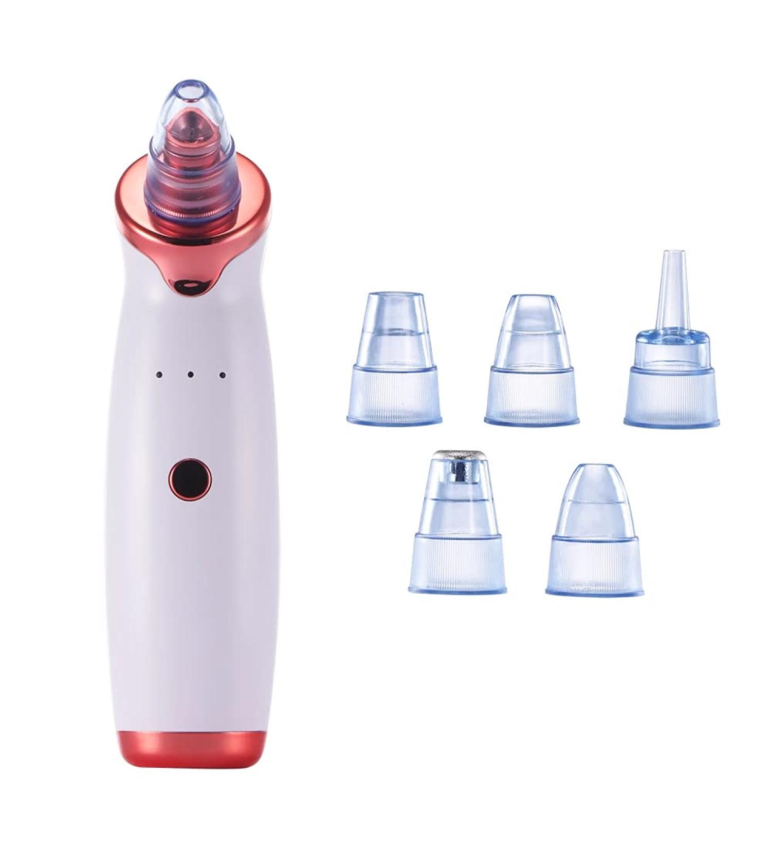 VWMYQ Electric Blackhead Remover Vacuum - Pore Cleaner Tool with 5 Suction Heads (White) - Buy Online on GoSupps.com