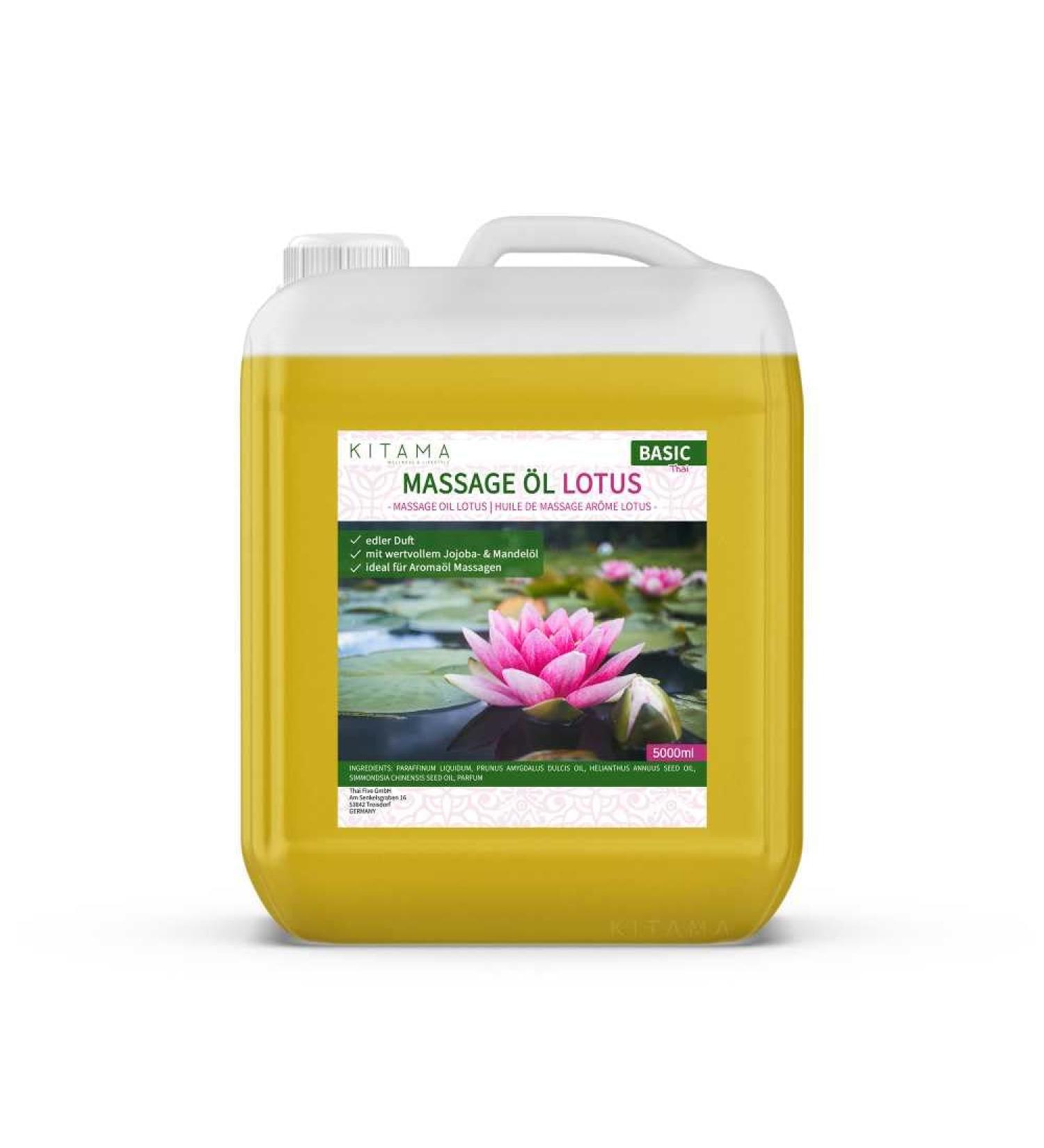 KitaMa 5000ml Massage Oil - Aroma Lotus Body Care Oil for Relaxation & Massage - Thai Nourishing Oil (5L) - Buy Online on GoSupps.com