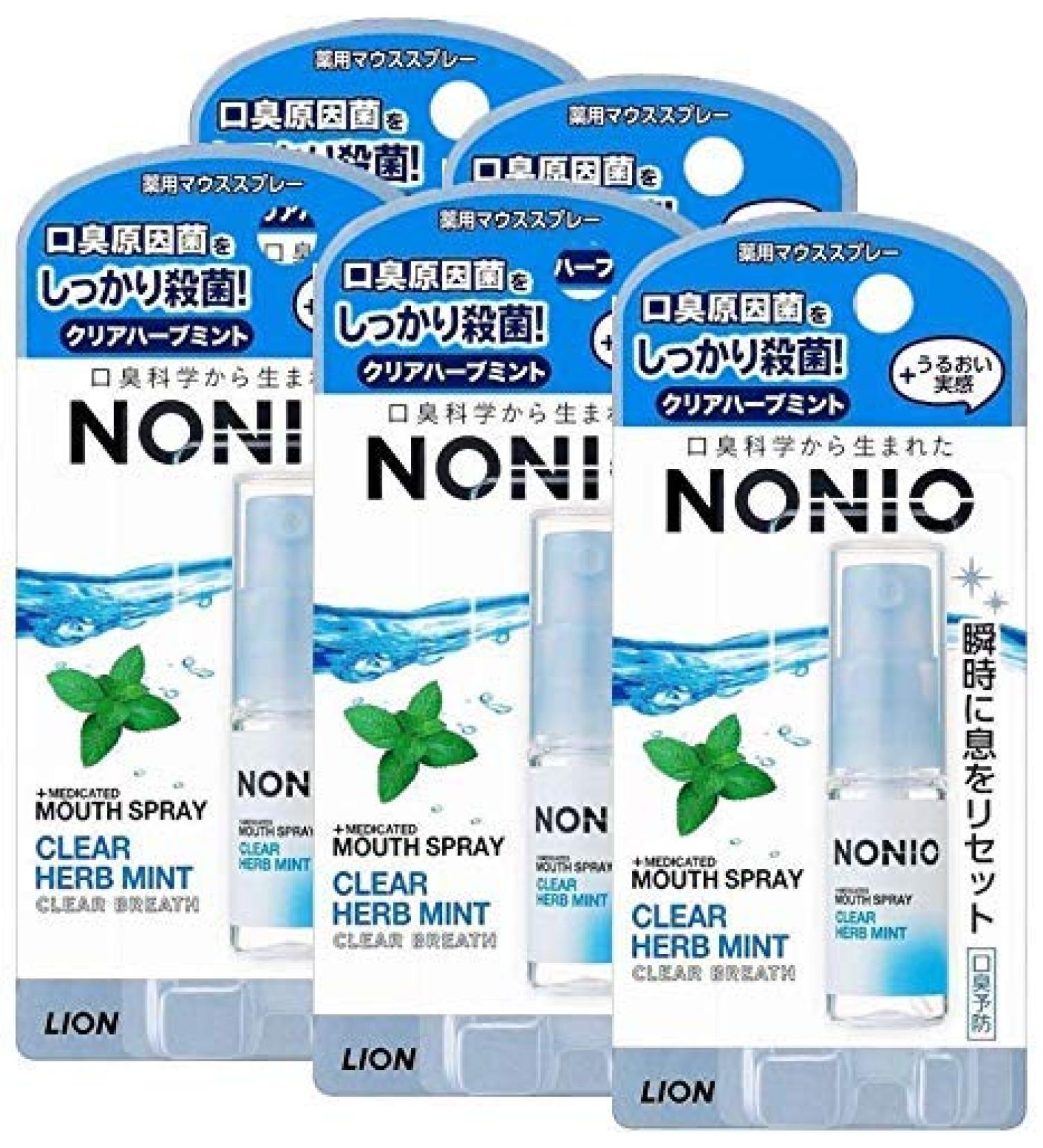 NONIO Mouse Spray Clear Herb Mint 5mL x 5 pieces