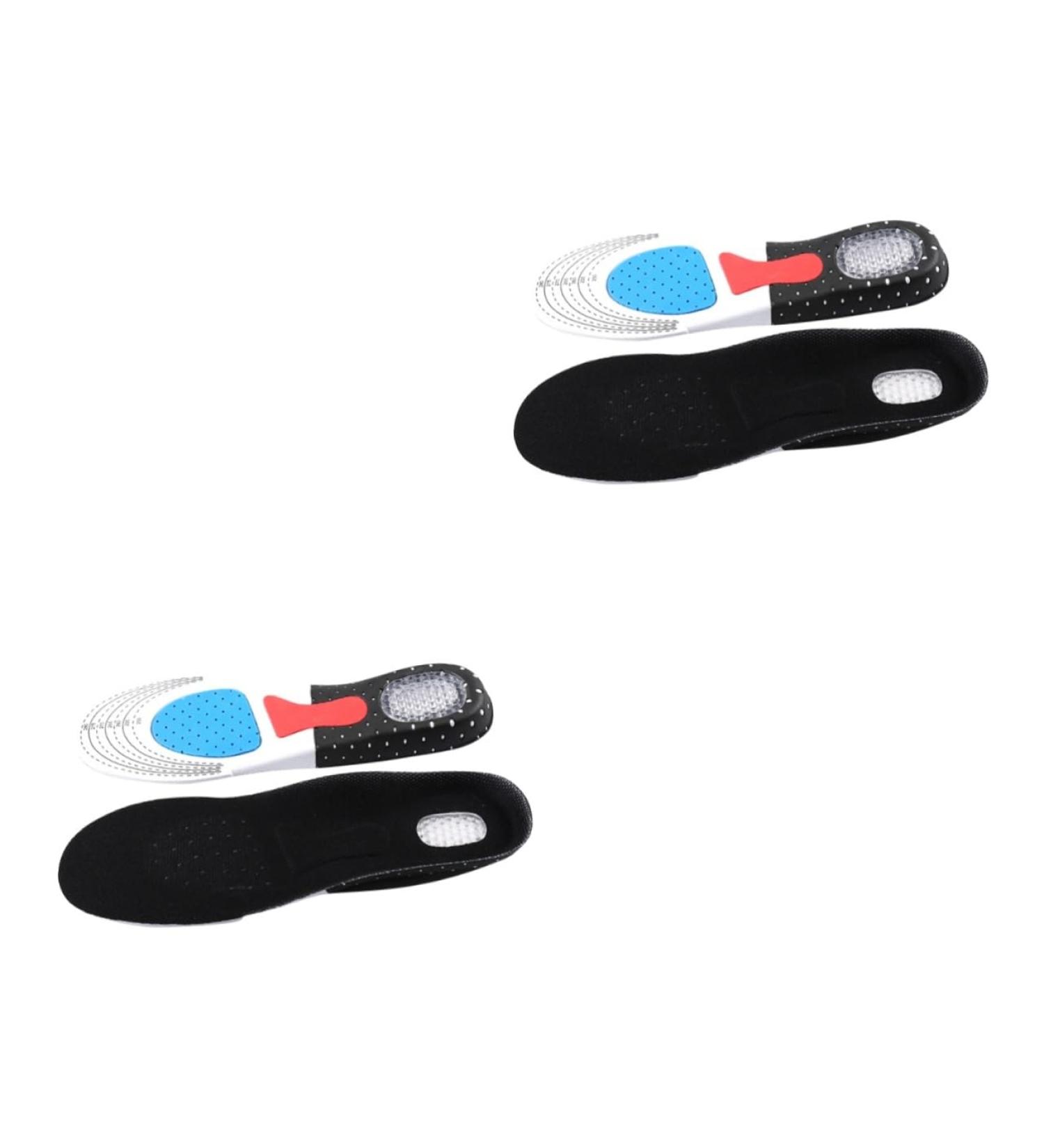 2 Pairs Arch Support Heel Cushion Insert - Breathable Eva Insoles for Basketball & Training - Black Shoe Pads - Buy Online on GoSupps.com