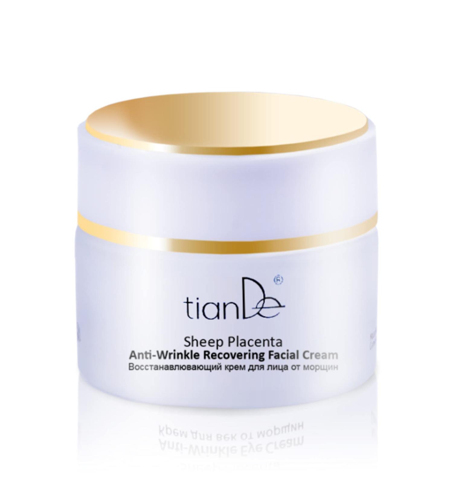 TianDe Anti-Wrinkle Recovering Facial Cream-50g | Regenerating Care | Hydrating Moisturiser | Fine Lines | Collagen | Placenta | Propolis