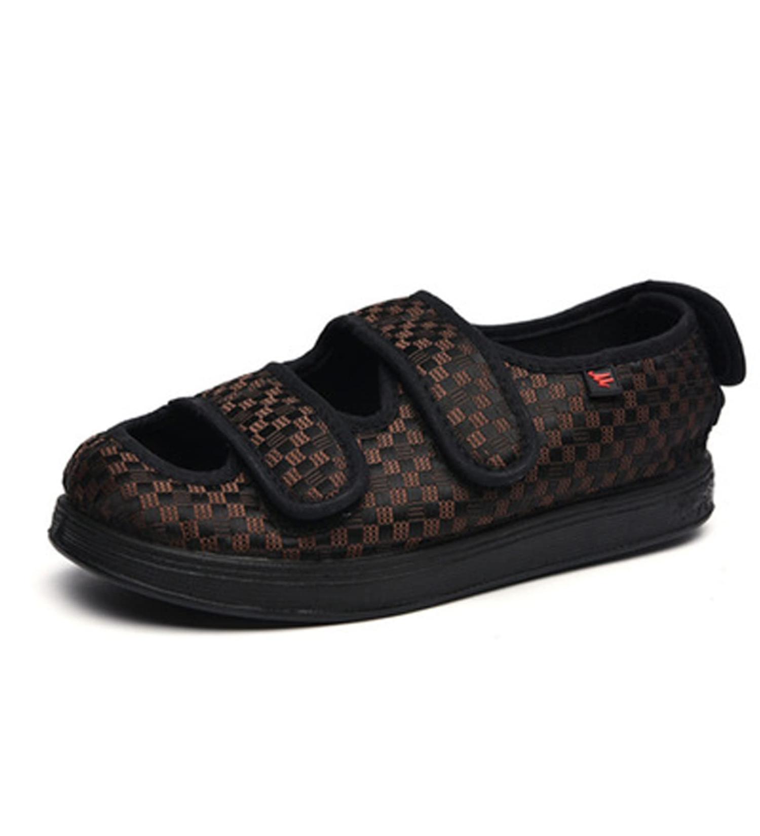 KXSM Swollen Feet Slippers for Edema Diabetic Comfort - Adjustable Orthopedic Sandals for Elderly - Anti-Slip, Breathable & Flexible - Brown, Size 34 - Buy Online on GoSupps.com