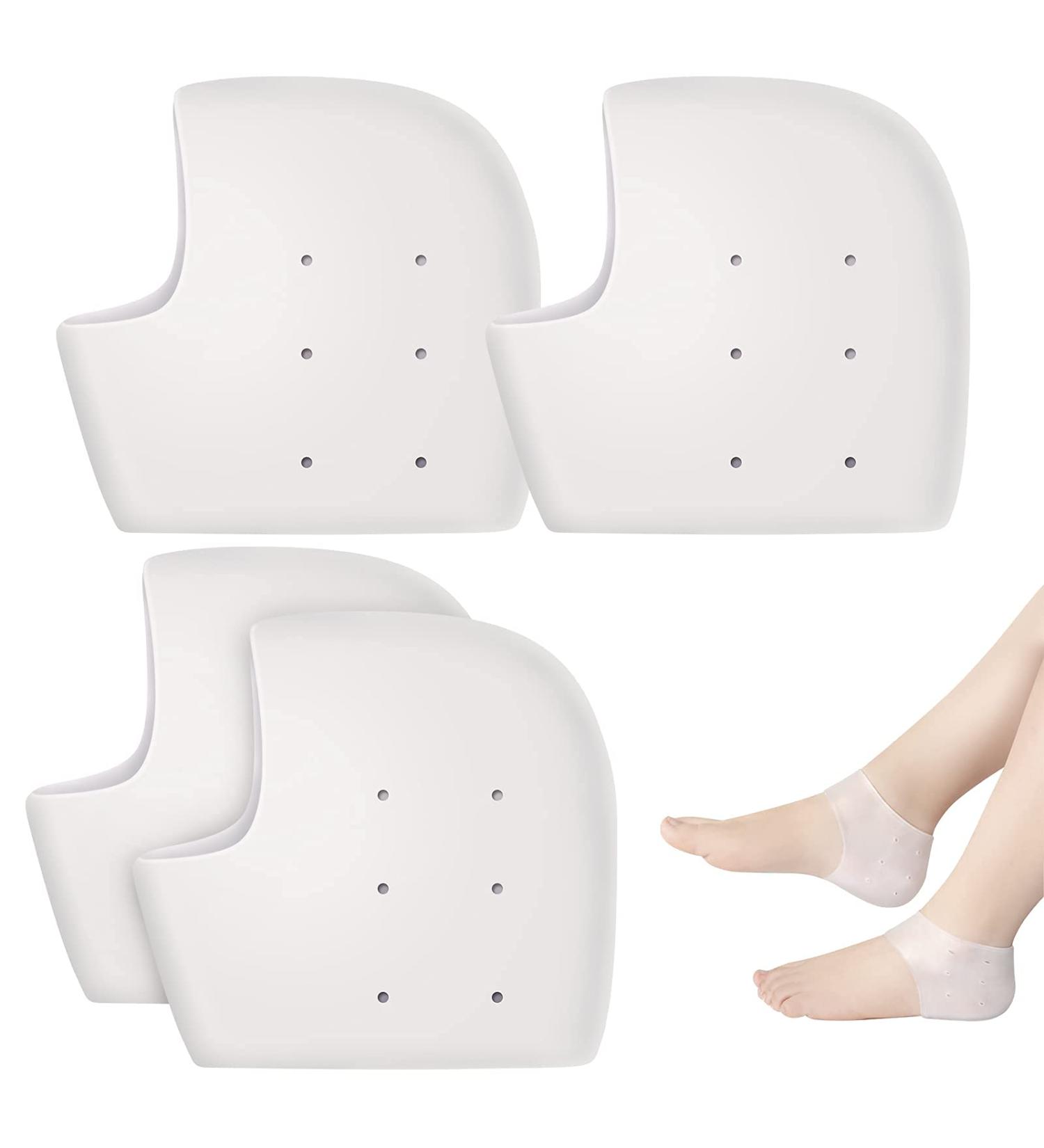 Buy 2 Pairs Silicone Heel Protector | Adjustable Gel Socks for Comfort & Support | Transparent Breathable Design - Global Shipping Available - Buy Online on GoSupps.com