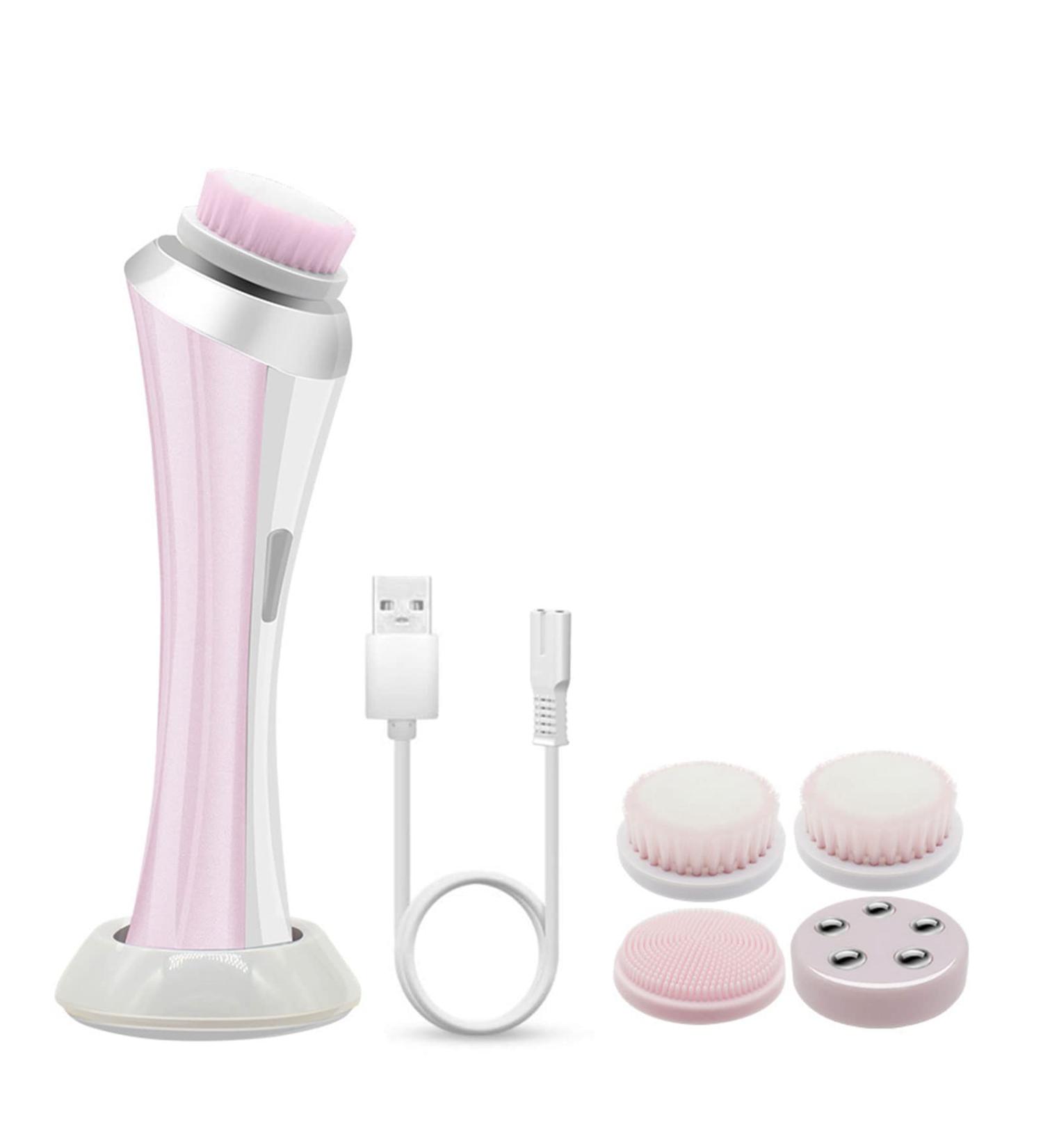Four-in-One Facial Cleansing Instrument Cleansing Instrument Electric Cleansing Brush Cleaner to Blackhead Pore Massager Green (Pink) - Buy Online on GoSupps.com