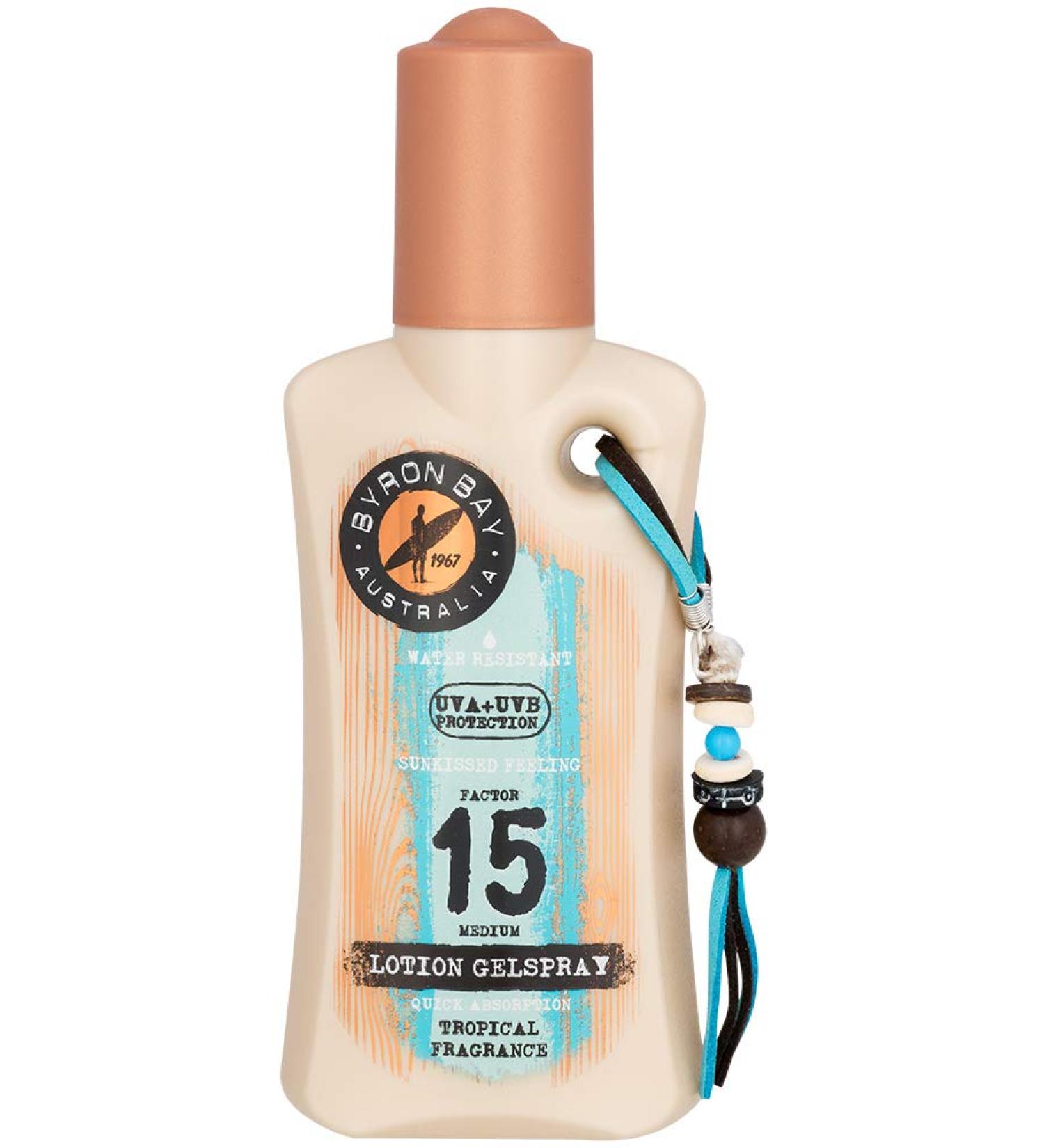 Byron Bay Sun Gel Lotion Spray SPF 15 | Tropical SPF 15 Gel Spray 200ml | International Shipping Available - Buy Online on GoSupps.com