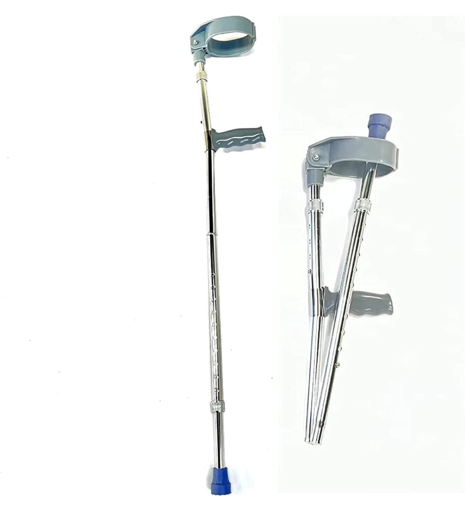 GHFTCCF Adult Crutches Medical Elbow Crutch Folding Aluminum Crutch Height Adjustable Telescopic Forearm Crutch Walking Crutch for Adult Youth Convenient Silver - Buy Online on GoSupps.com