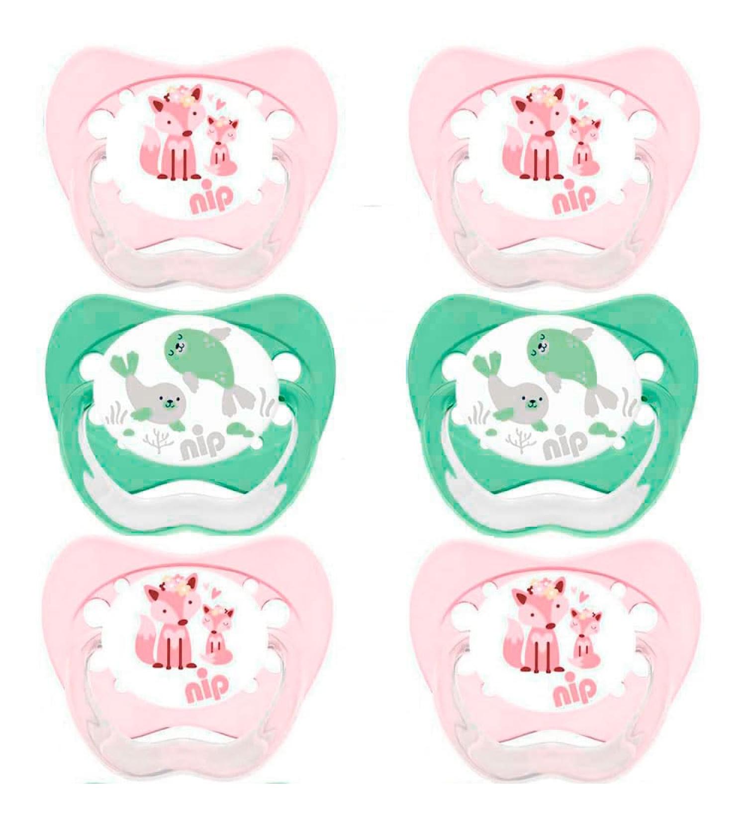 NIP Spar-Set Silikon Schnuller Family Gr 3 (18-32 Mo) - 6 Pack Girls BPA Free Made in Germany - International Shipping Available - Buy Online on GoSupps.com