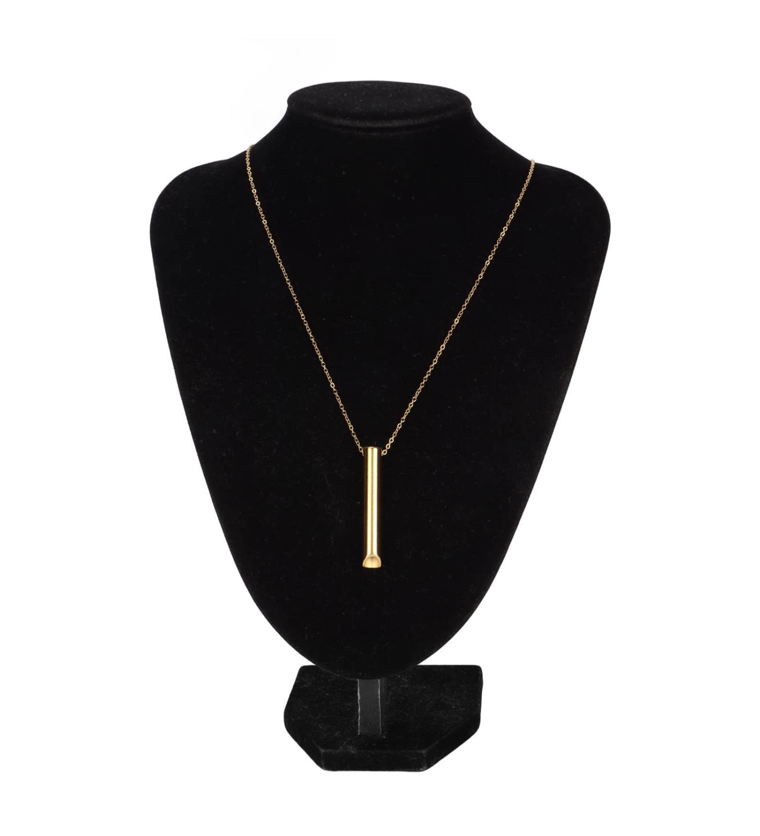 Horoper Stainless Steel Mindful Breathing Necklace - Stress Reduction Jewelry for Men & Women (Gold) - Buy Online on GoSupps.com