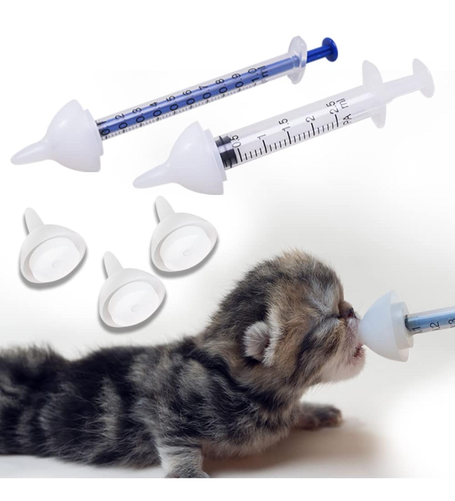 Dongdong Pet Silicone Feeding Set for Newborn Kittens, Puppies & Small Animals - 5 pcs, White - Buy Online on GoSupps.com