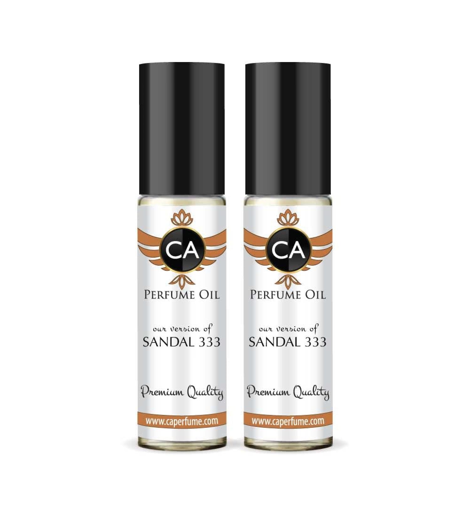 CA Perfume Impression of Sandal 333 For Men Replica Fragrance Body Oil Dupes Alcohol-Free Essential Aromatherapy Sample Travel Size Concentrated Long Lasting Attar Roll-On 0.3 Fl Oz-X2 - Buy Online on GoSupps.com