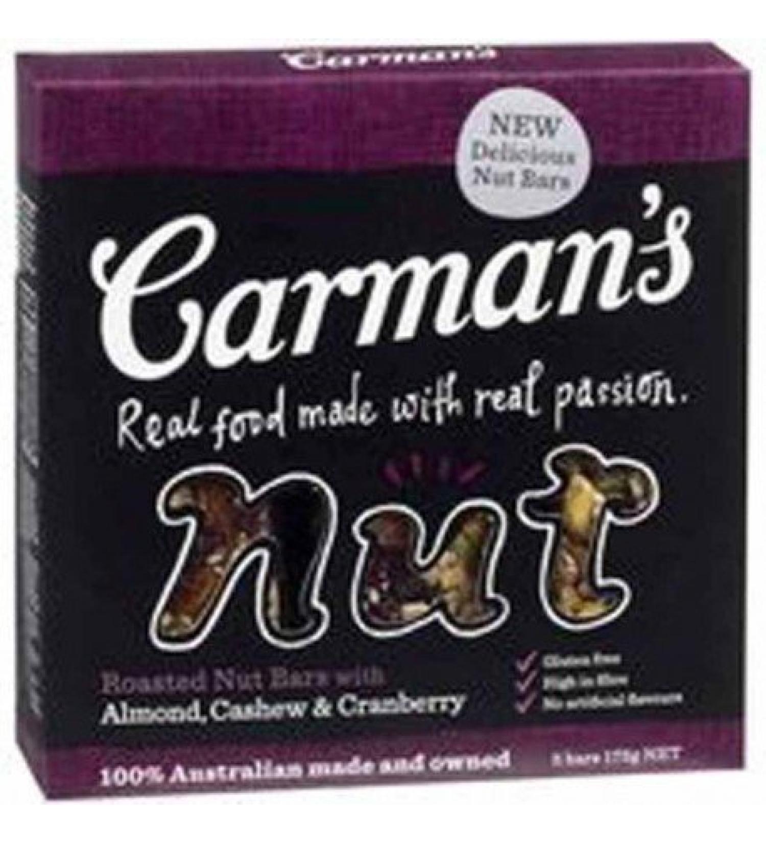 Carmans Almond Cashew and Cranberry 35g Pack 5