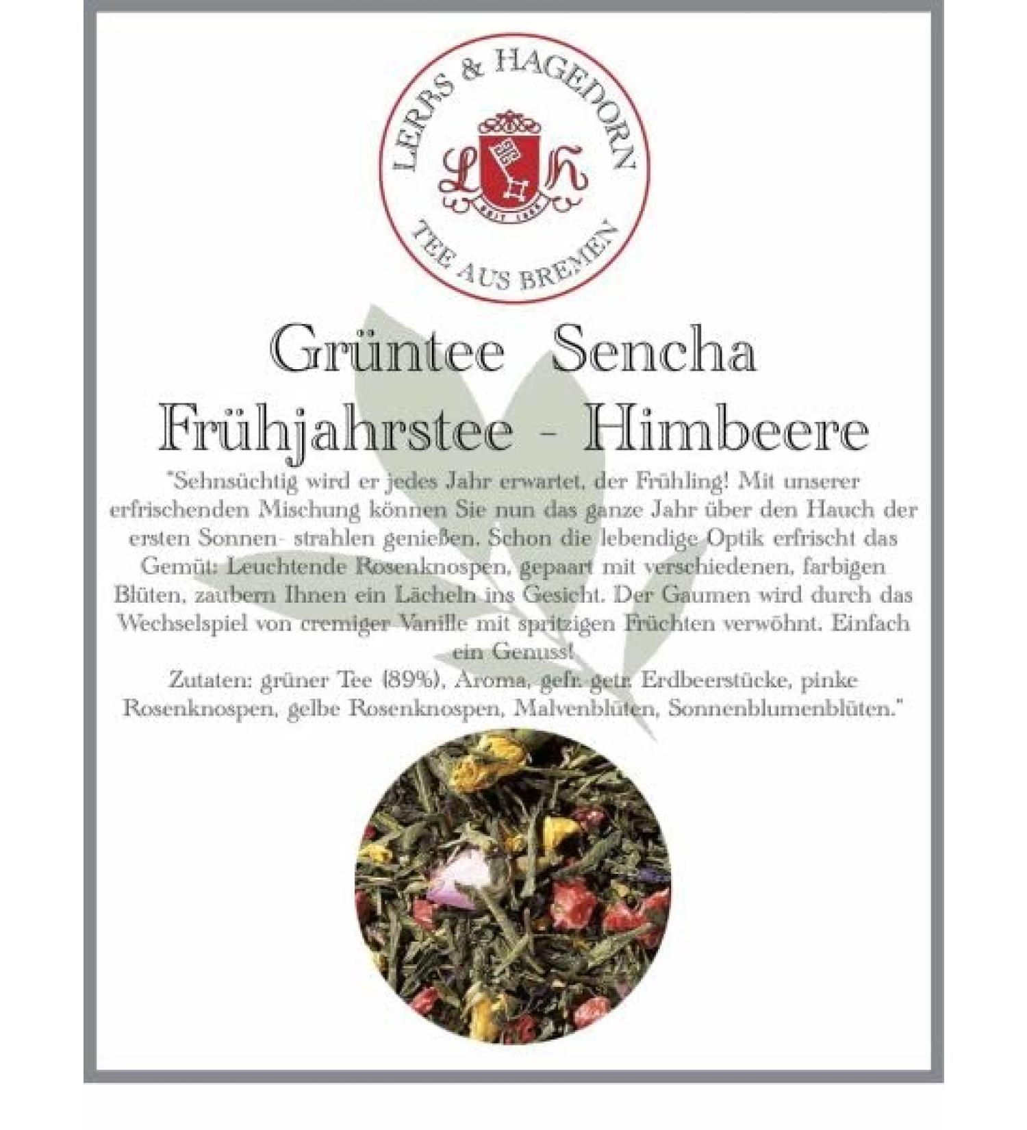 Lerbs Hagedorn Lerbs & Hagedorn Green tea Sencha spring tea refreshing fruity vanilla 1kg approx 81 liters with pink and yellow rose buds - Buy Online on GoSupps.com