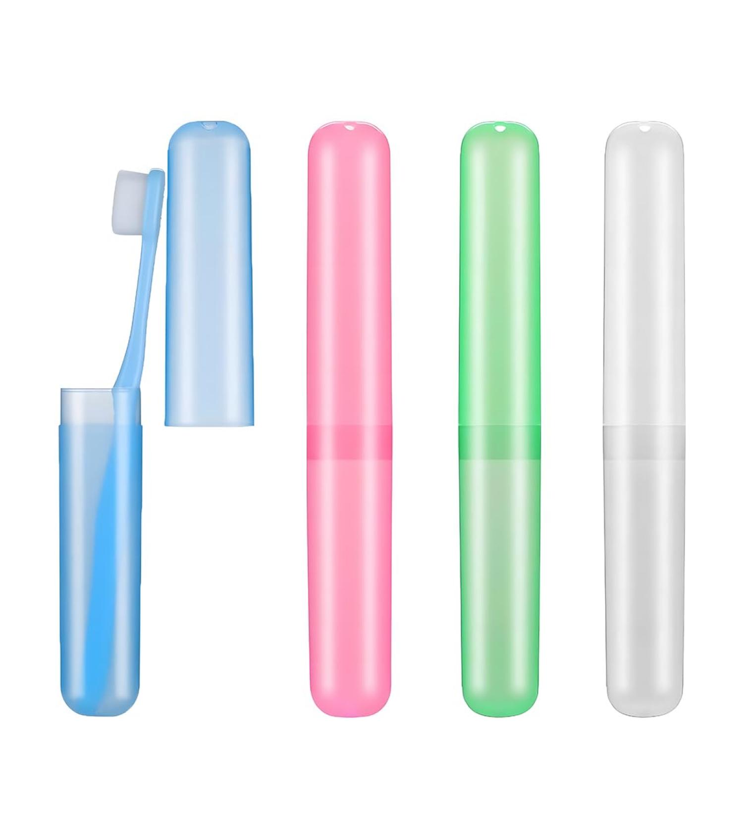 WJRQD Pack of 4 Portable Toothbrush Cases - Eco-Friendly Travel Toothbrush Covers for Your Adventures - Buy Online on GoSupps.com