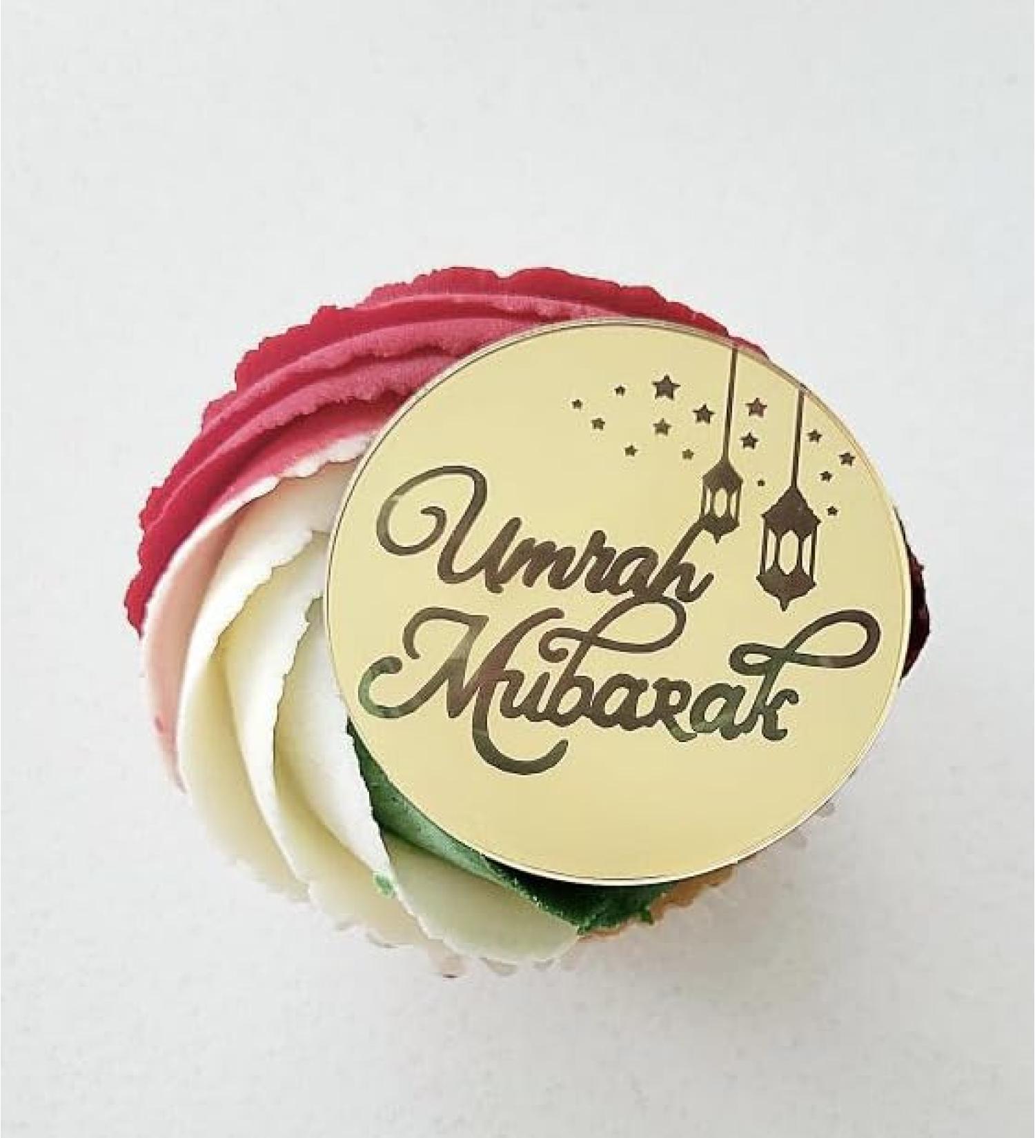 6 Pcs Gold Umrah Mubarak Cupcake Discs Acrylic Reusable Umrah Mubarak Cupcake Toppers Umrah Cake Toppers Umrah Cake Decoration. - Buy Online on GoSupps.com