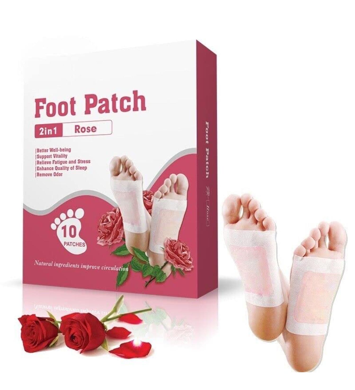 ComFlex Premium Deep Cleansing Foot Pads - Stress Relief Patches (10 Pack) | Rose Scented - Buy Online on GoSupps.com