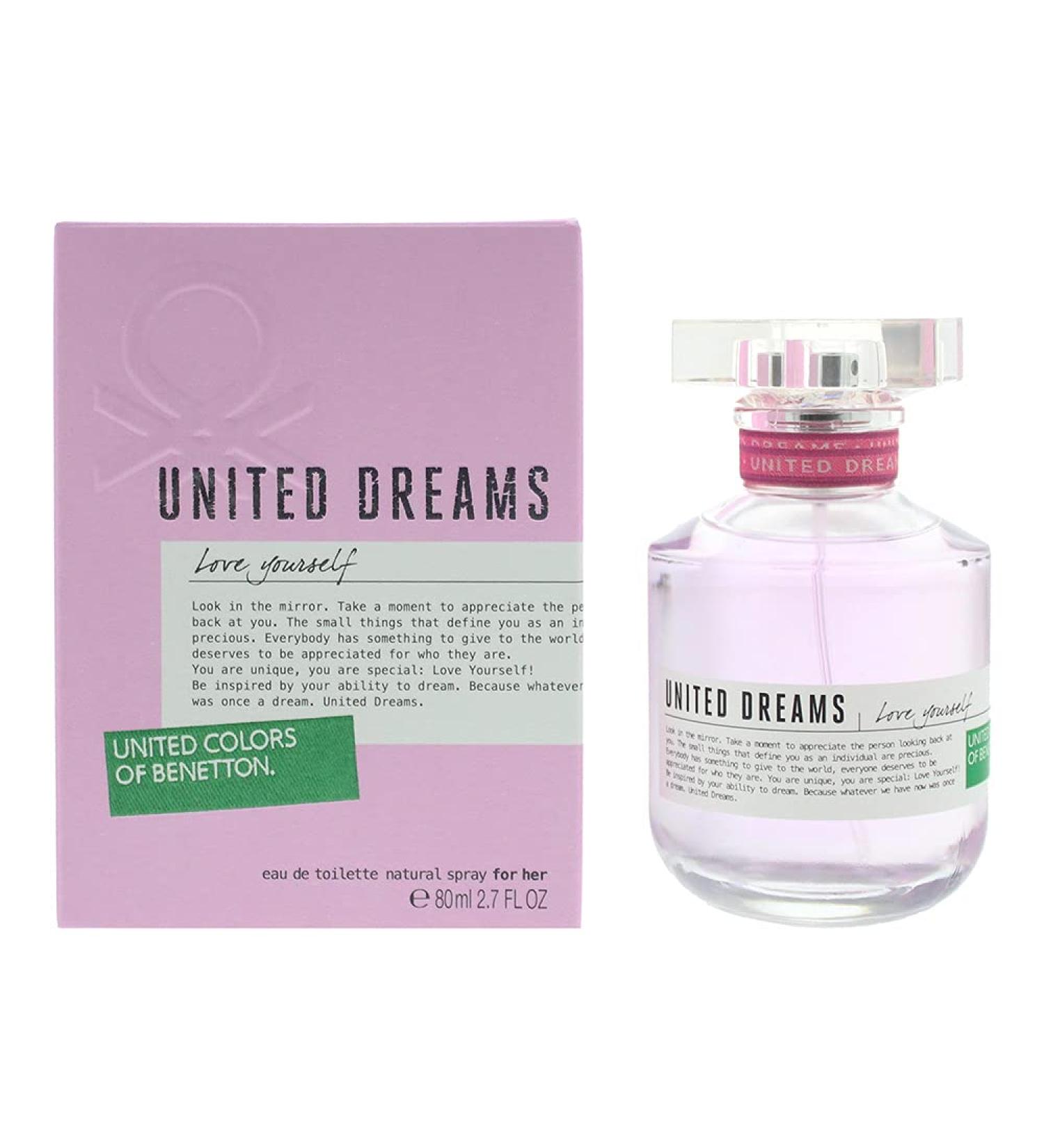 Benetton United Dreams Love Yourself Eau de Toilette Spray for Women 2.7 Ounce 2.7 Fl Oz (Pack of 1) - Buy Online on GoSupps.com
