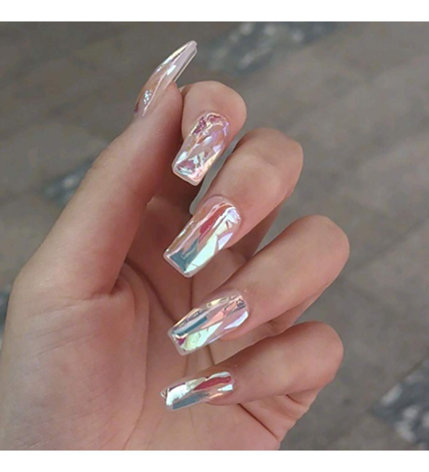 Brishow Artificial False Nails - Long Acrylic Full Cover Stick-On Nails - 24 Piece Set for Women & Girls - Perfect for International Shipping - Buy Online on GoSupps.com