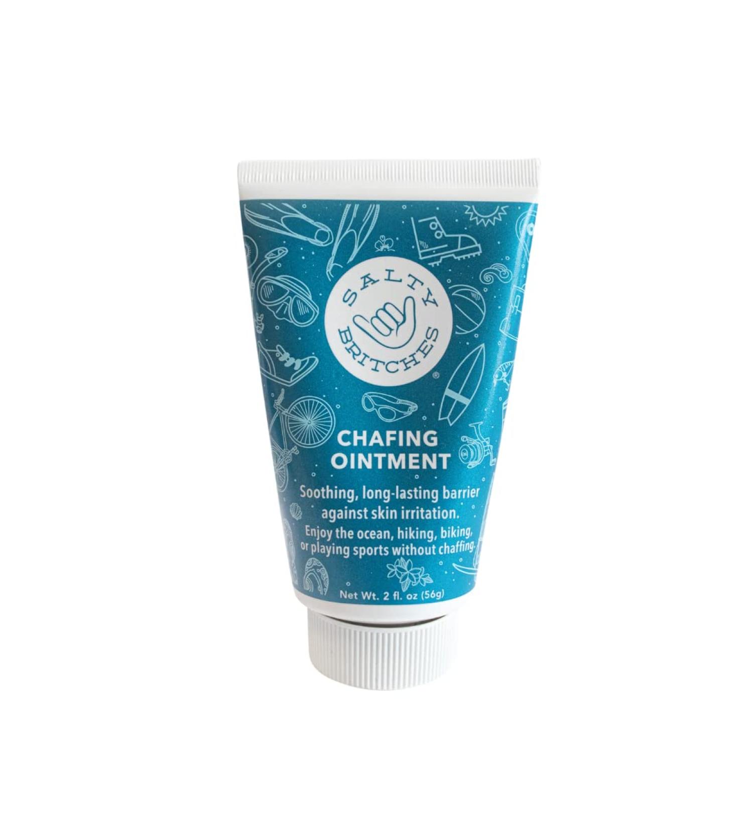 Salty Britches Chafing Ointment - Long Lasting Protection for Surfers, Runners, Bikers & Hikers - Soothes Skin Irritation - 2oz Blue (1 Count) - Buy Online on GoSupps.com