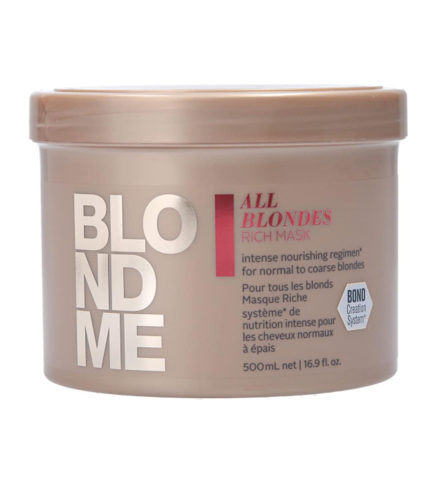 BlondMe All Blondes Rich Mask 500ml - Deep Conditioning Bond Restoring Treatment for Color Treated Blonde Hair - Buy Online on GoSupps.com