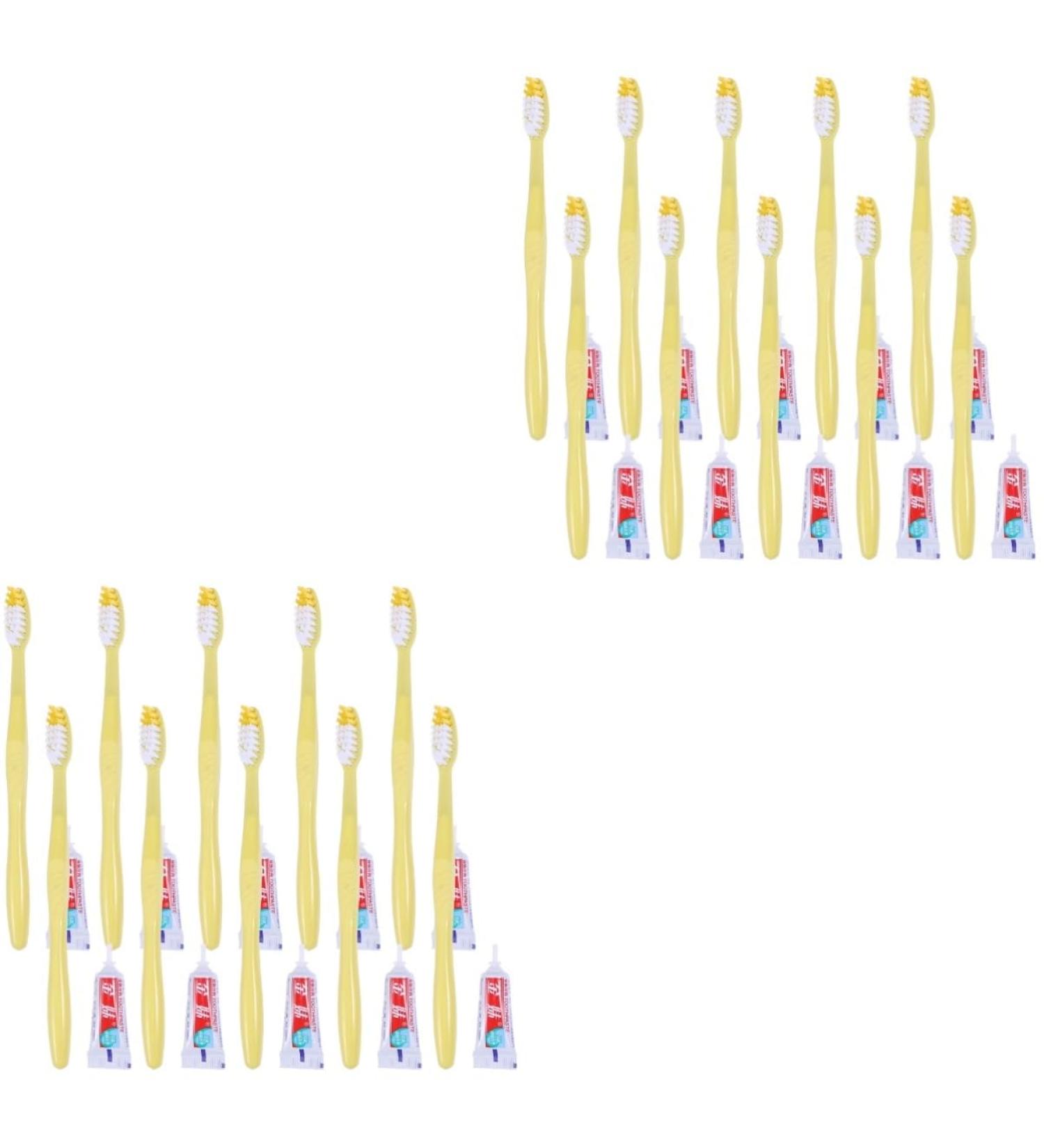 Minkissy Travel Toothbrush & Toothpaste Set - 20 Pack - Portable Travel Sizes | Disposable Travel Kit - Ideal for International Shipping - Buy Online on GoSupps.com