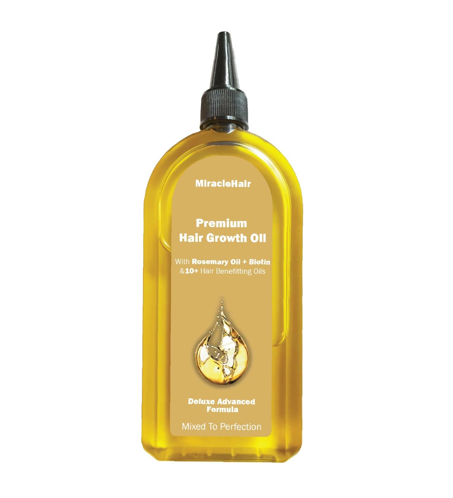 Premium Hair Growth Oil XL 170ml - Rosemary Biotin Jojoba Castor Coffee Almond Argan Baobab Peppermint Ginger & Tea Tree Oil - Hair Growth & Thickening & Loss Prevention - UK Based Brand 170ml Hair Oil - Buy Online on GoSupps.com