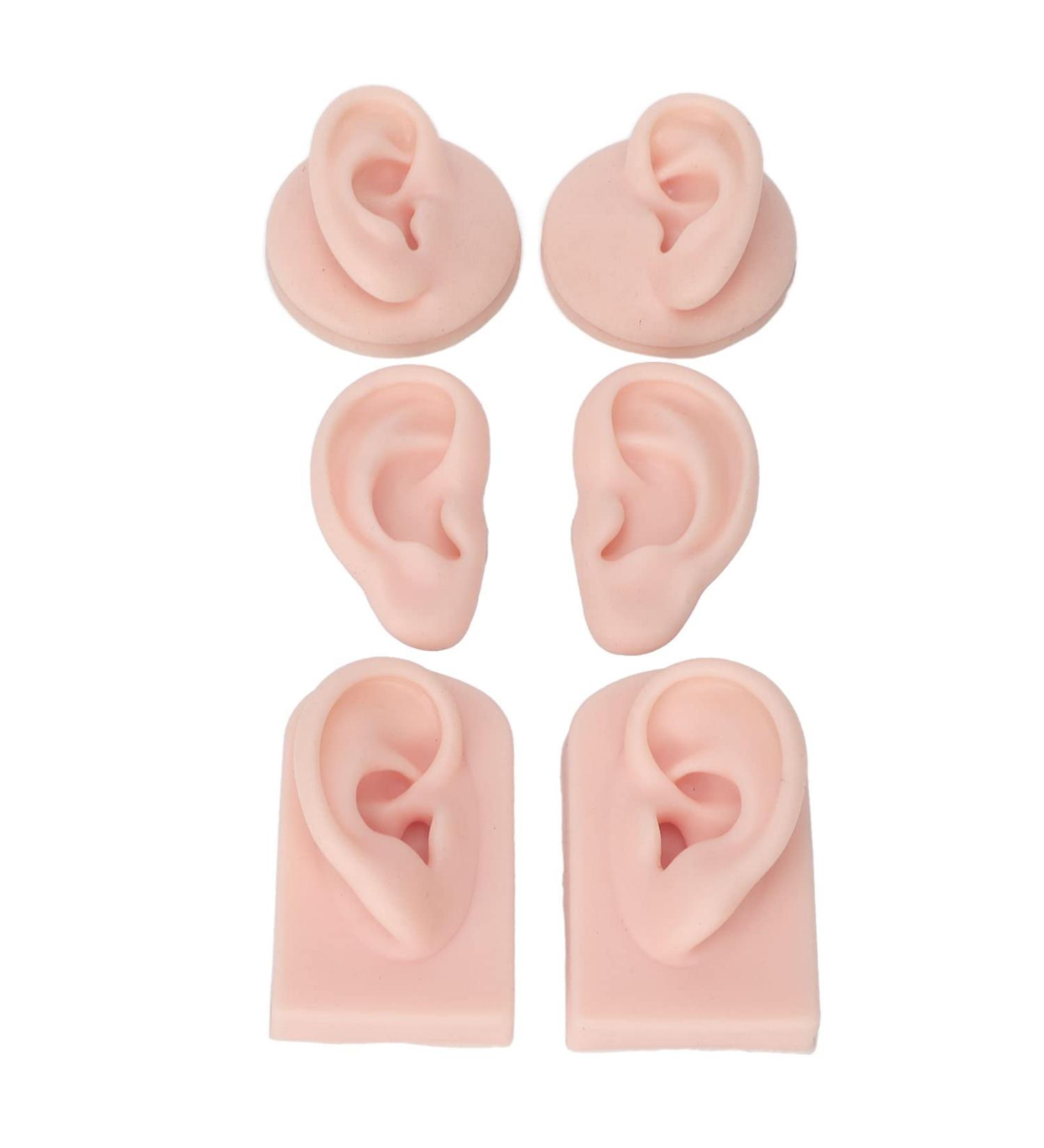 3 Pairs Silicone Ear Model for Piercing Practice & Acupuncture Training - Light Skin Colour - Buy Online on GoSupps.com