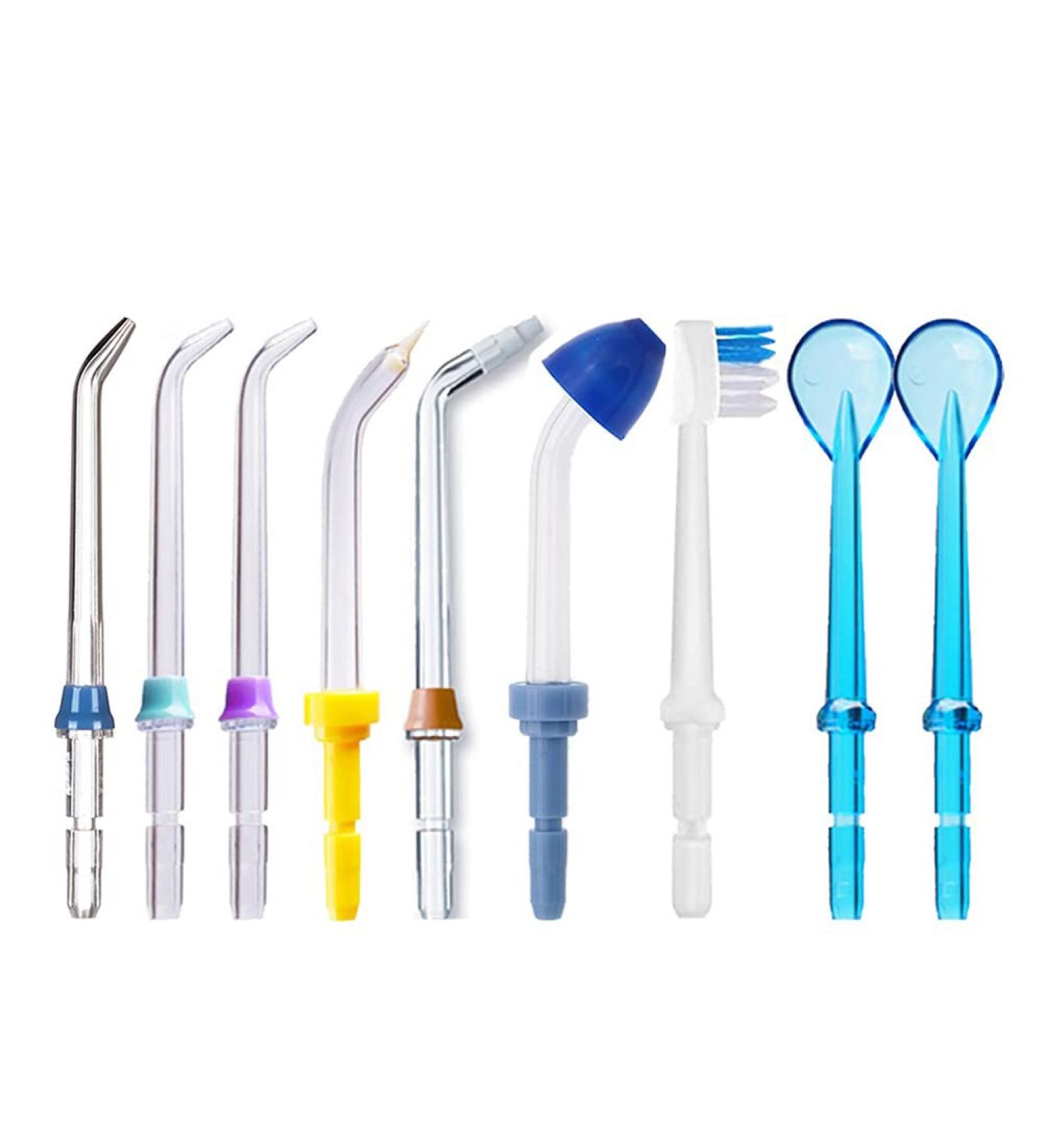 Jerilla 9pcs Oral Irrigator Nozzle Set - Compatible with Waterpik Water Flossers - Replacement Jet Tips Kit for WP-100/WP-250/WP-300/WP-450/WP-560/WP-660/WP-811/WP-900 - Includes Toothbrush - Flycat FC168/FC188 - Buy Online on GoSupps.com