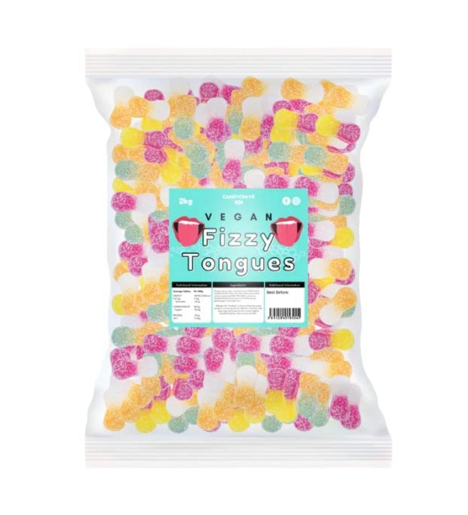 CandyCrave Vegan Fizzy Tongues 2kg Sweets Delicious And Tasty Gift Hamper For Birthday Christmas Sold By Kidzbuzz