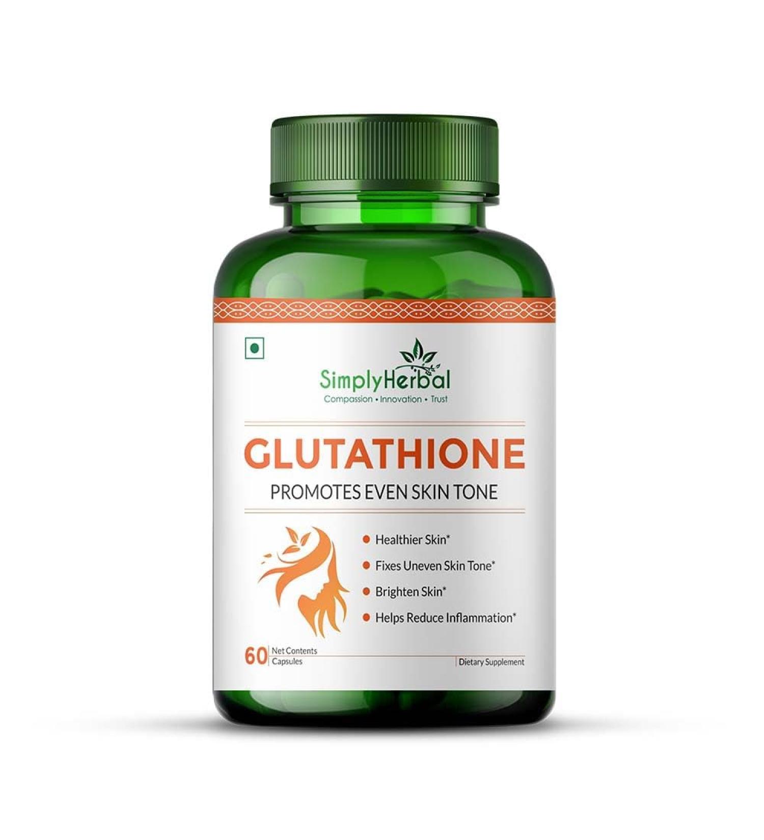 Natural L Glutathione 1000mg Capsules With Vitamin C & E for Immune Support Healthy Radiant Skin Glowing Antioxidant Support Grape Seed Extract & Biotin - 60 Veg Capsules - Buy Online on GoSupps.com