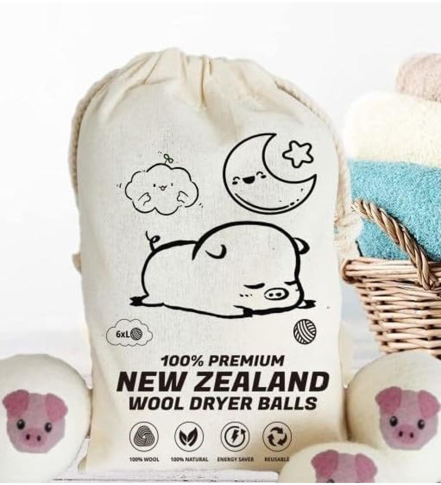 Wool Dryer Balls - Natural Fabric Softener | Reusable & Eco-Friendly | Reduces Wrinkles & Drying Time (Pack of 6 - Buy Online on GoSupps.com