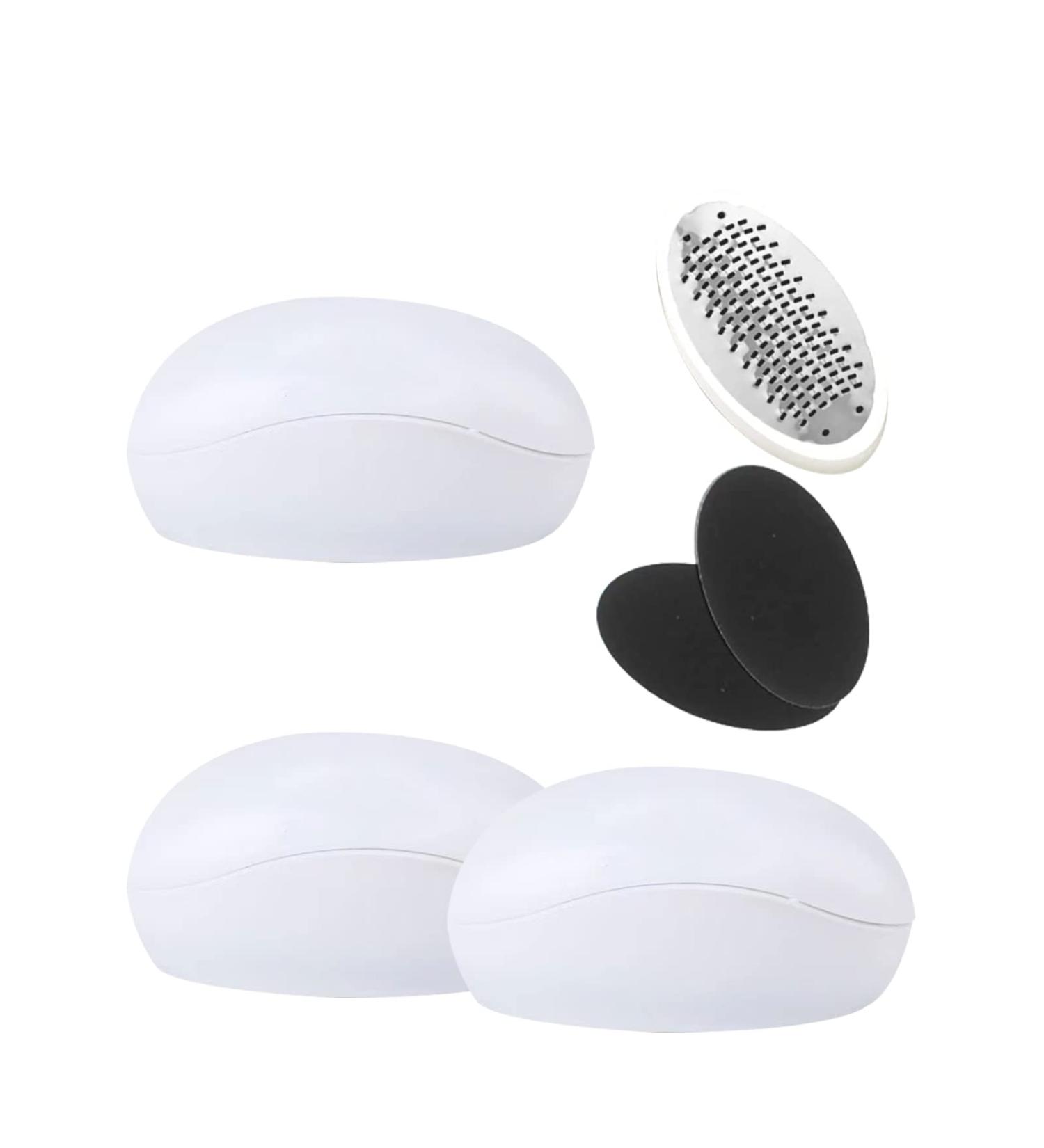 Haujieshie Egg Shaped Callus Remover Pedicure Foot Care Foot Scrubber Painless Dry and Wet Use for Hard Skin Calluses Removal (White) - Buy Online on GoSupps.com