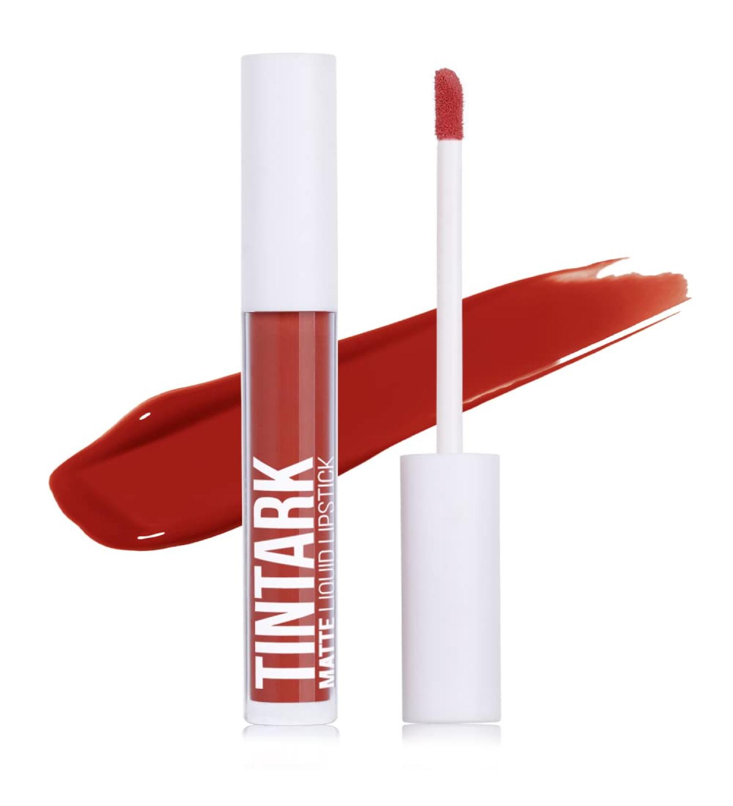 Tintark Lip Stain Tint Lip Glaze & Gloss - Red Nude Peach Pink Rose Mauve Velvet Feel, Quick-Dry Longwear Matte Liquid Lipstick 02 Red Hot - Buy Online on GoSupps.com