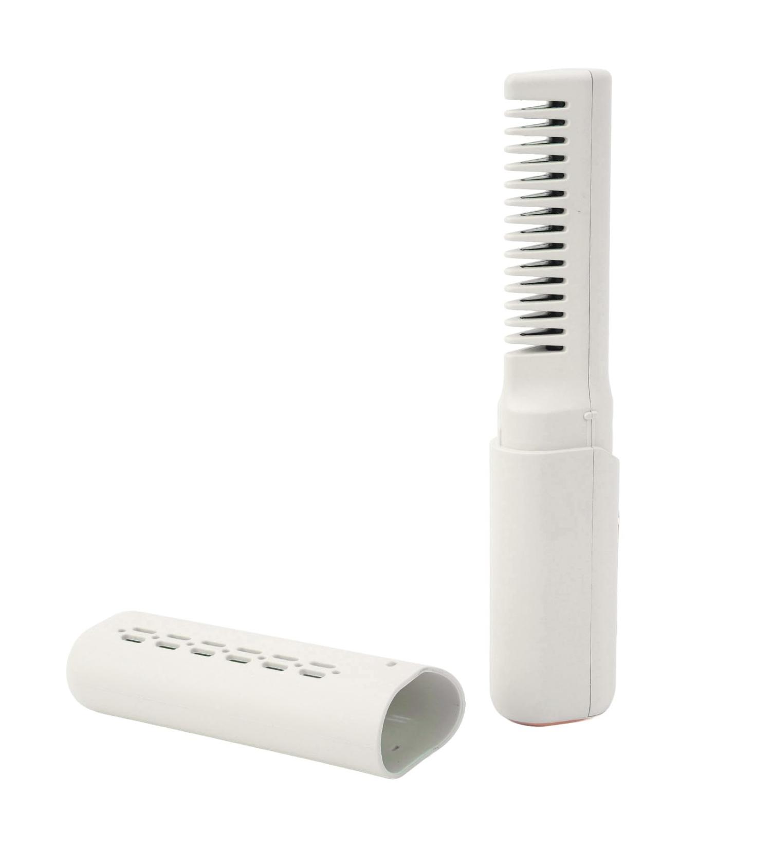 2 in 1 Hair Straightener & Comb for All Hair Types | Adjustable Temperature Anti-Scald Design - Khaki - Buy Online on GoSupps.com