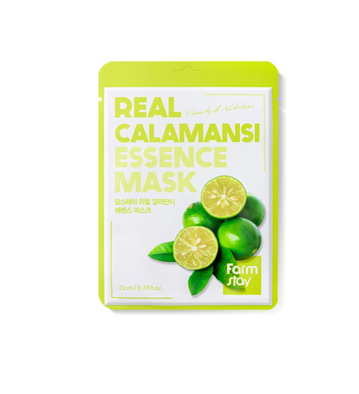FARMSTAY Real Essence Mask (10 Sheets) - Calamansi | Premium Korean Skin Care Sheet Mask for Radiant Skin - Buy Online on GoSupps.com