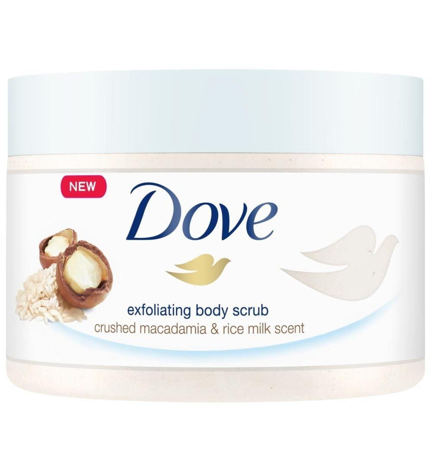 Dove Exfoliating Body Scrub Crushed Macadamia & Rice Milk Scent 225ml (Pack of 2) - Buy Online on GoSupps.com